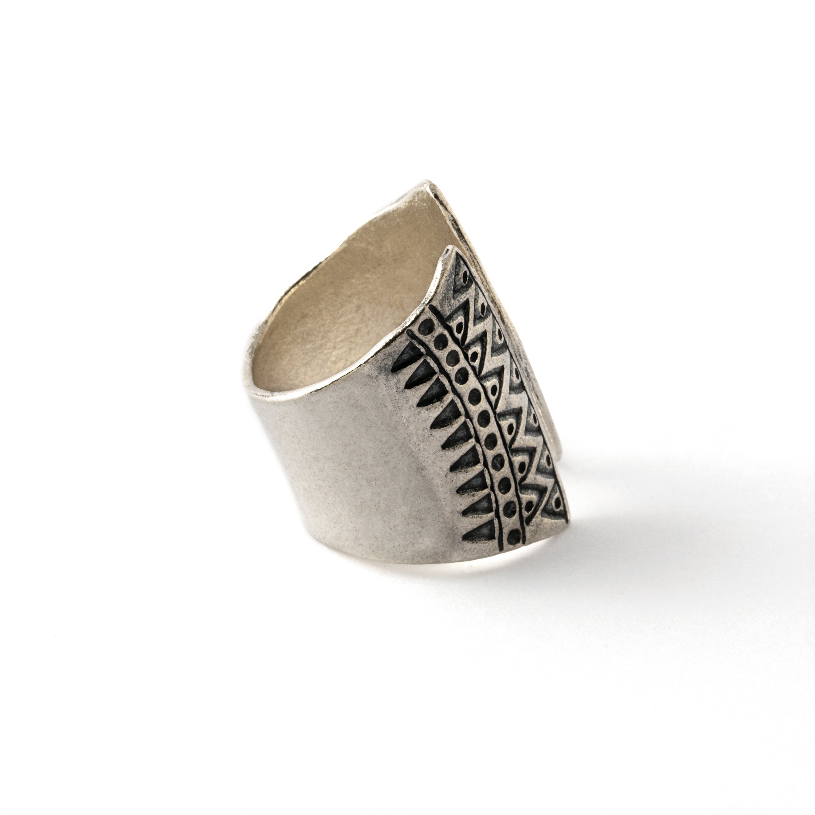 Bague Tribale Ouverte en Argent