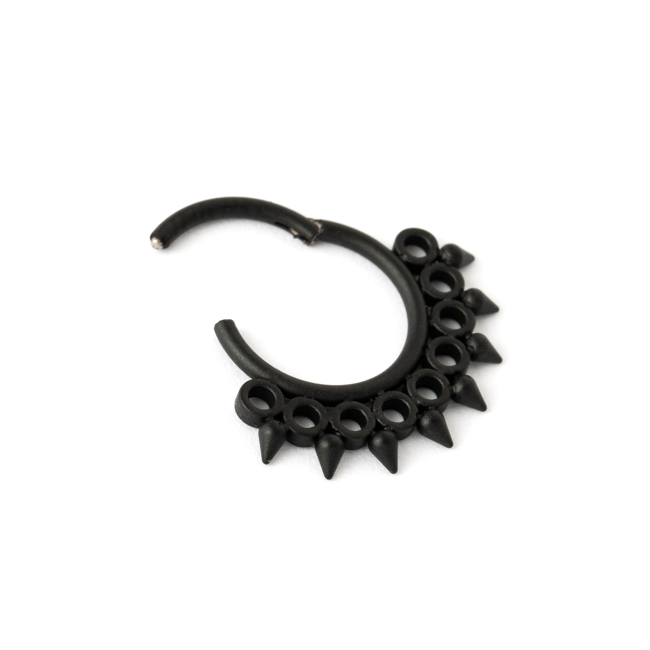 Triton Black surgical steel Septum Clicker ring hinged segment view