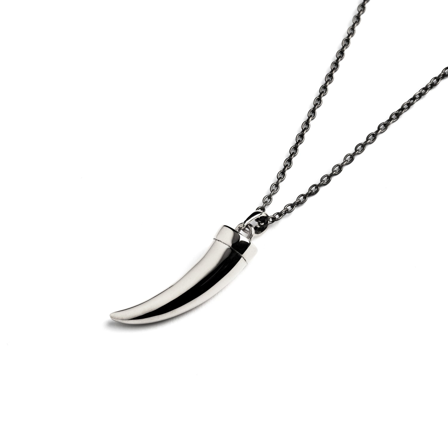 Tusk Silver Necklace right side view