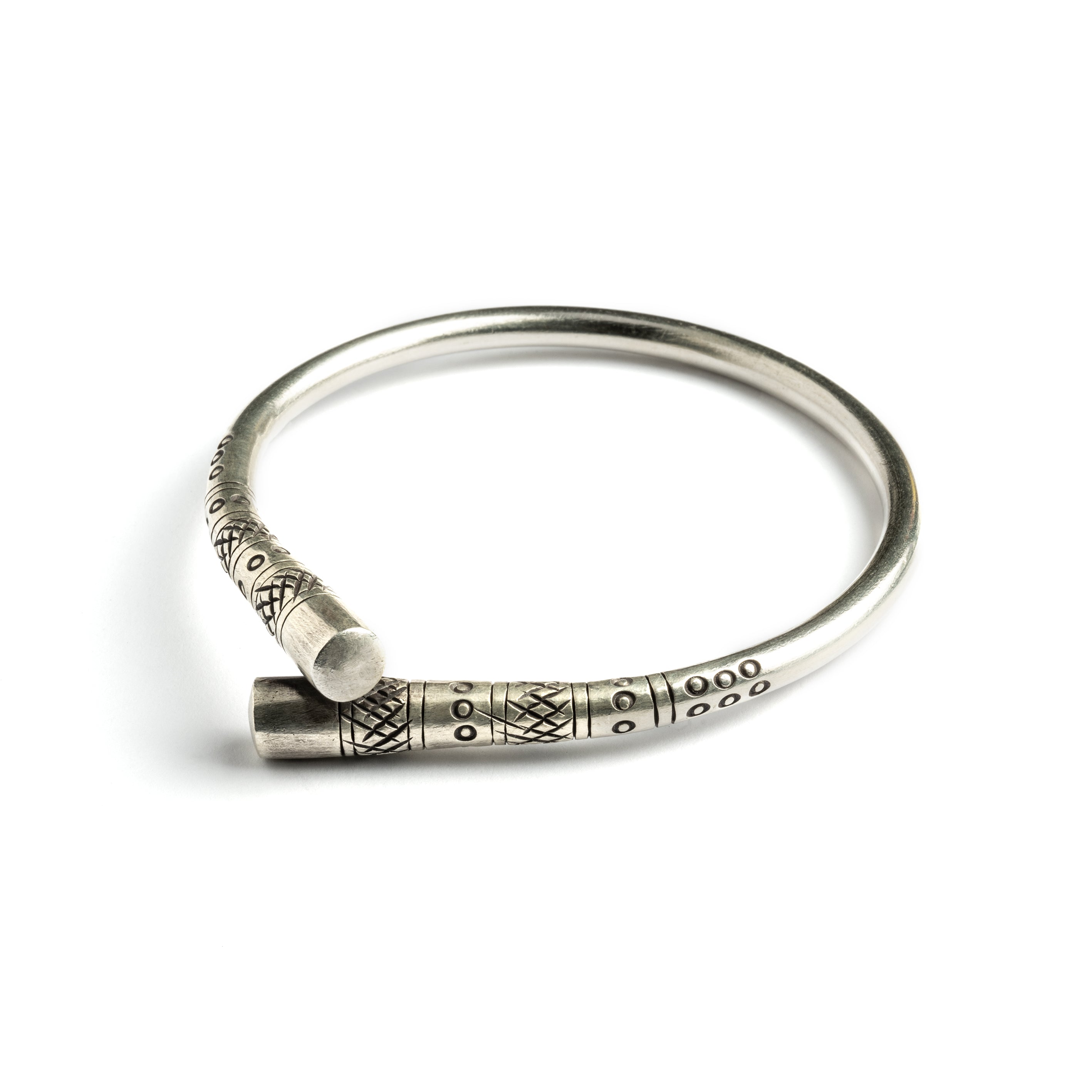 Twisted Silver Cuff right side view