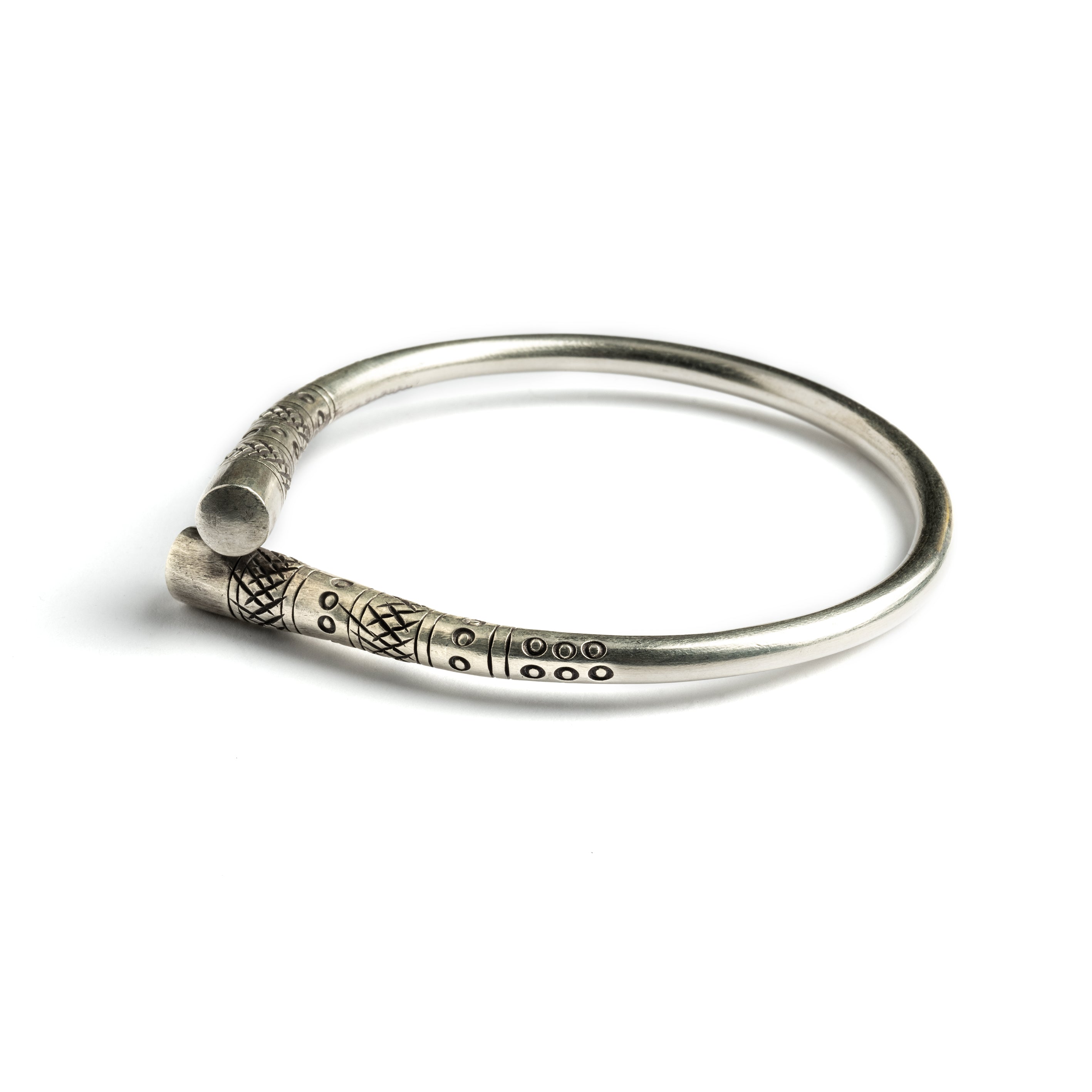 Twisted Silver Cuff right side view