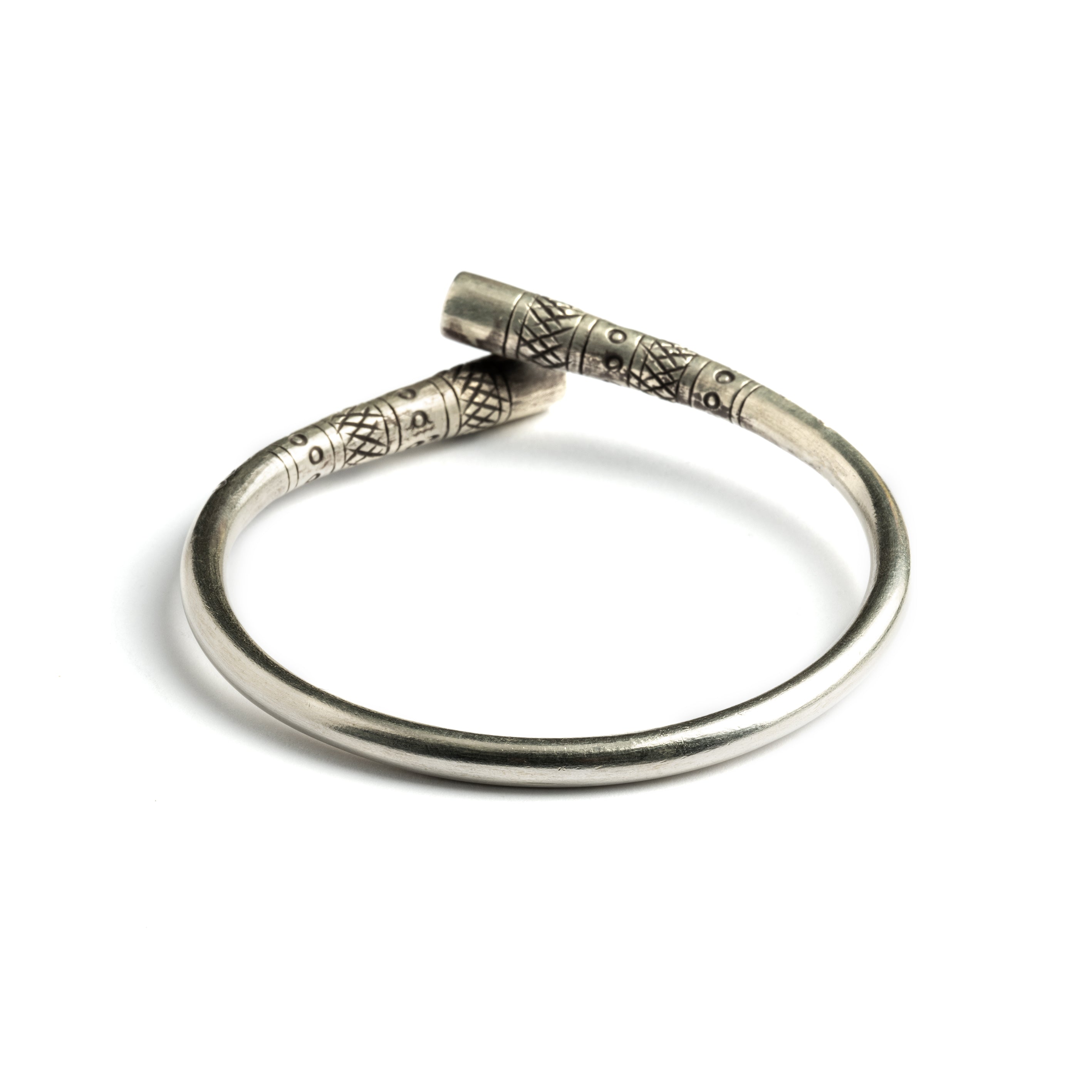 Twisted Silver Cuff back view