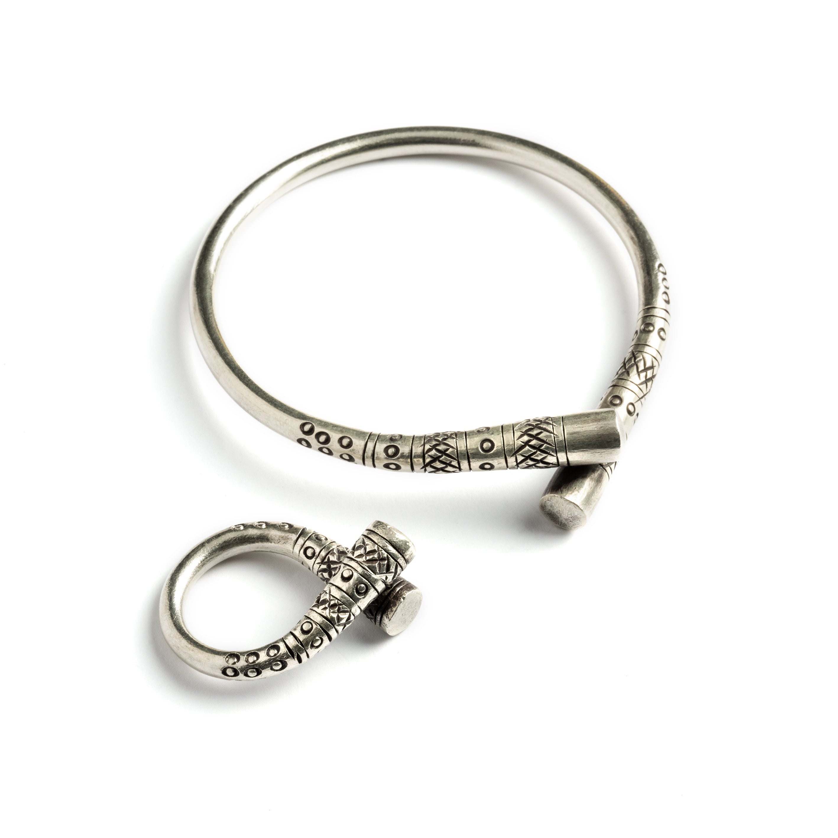 Twisted Silver Cuff and a matching ring