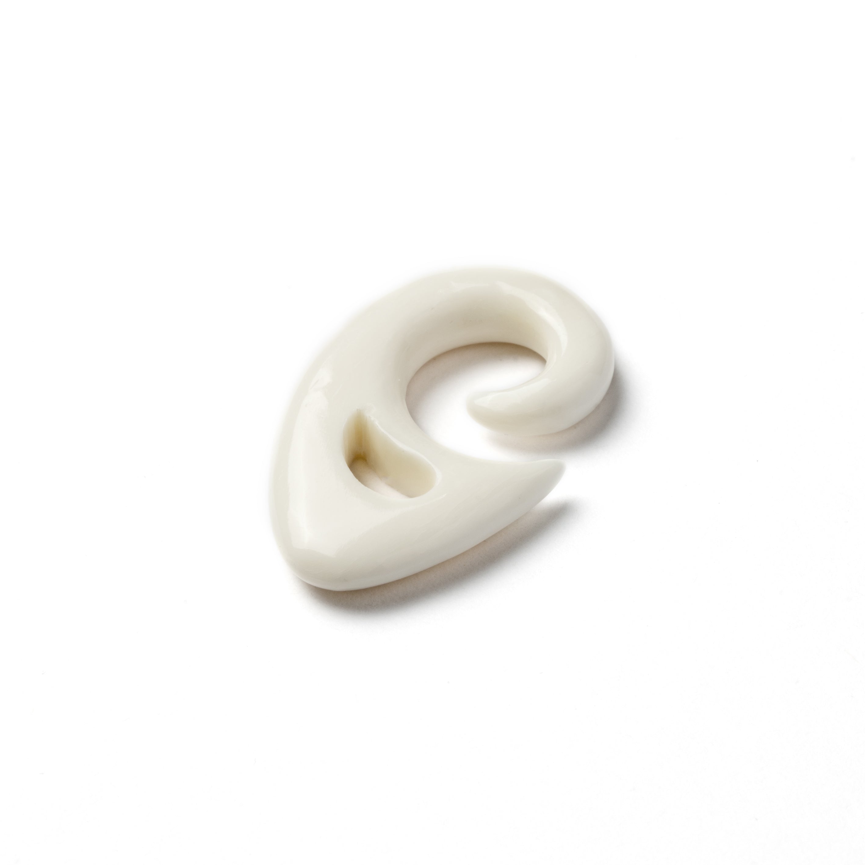 Spiralling Top Triangular Ear Stretchers - Bone