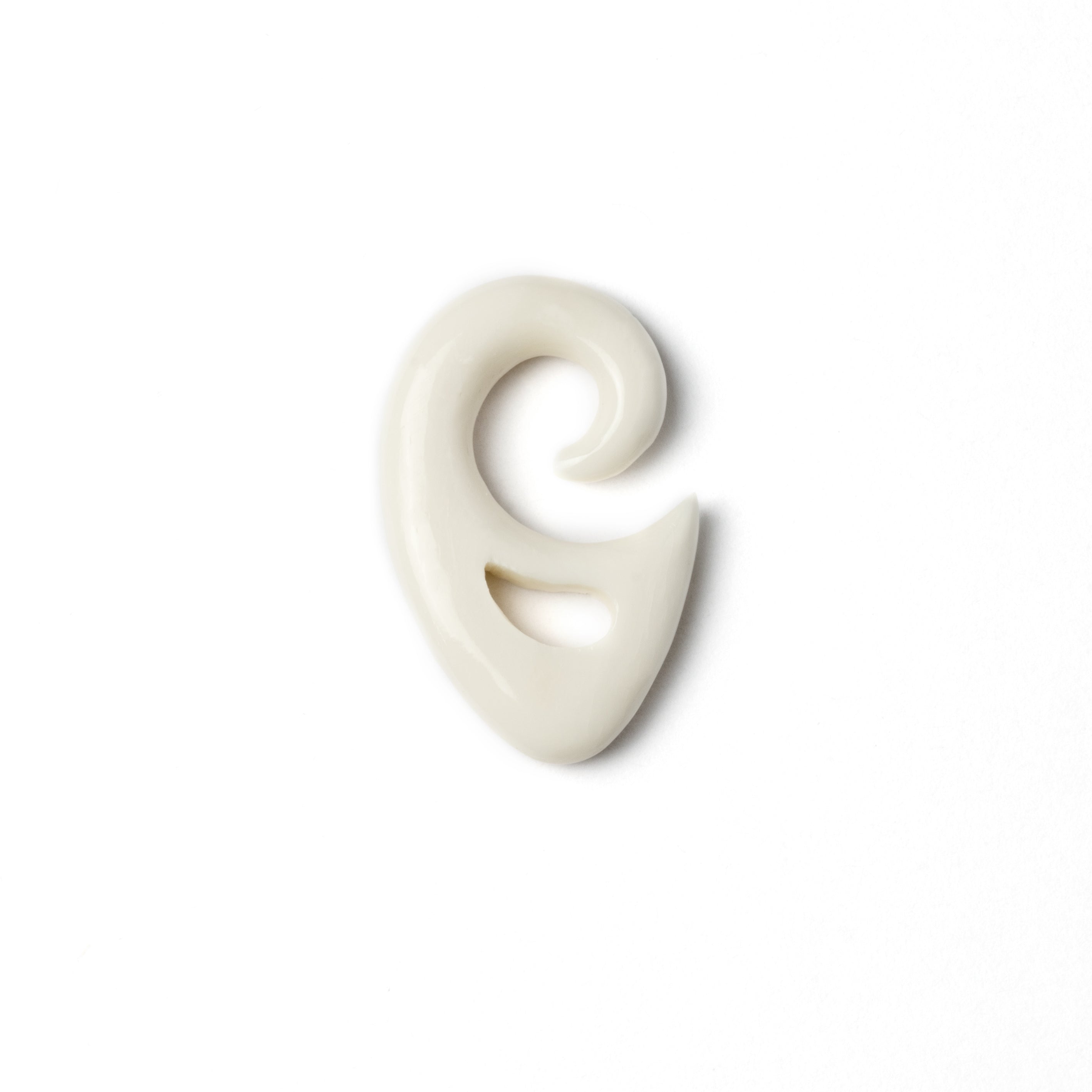 Spiralling Top Triangular Ear Stretchers - Bone