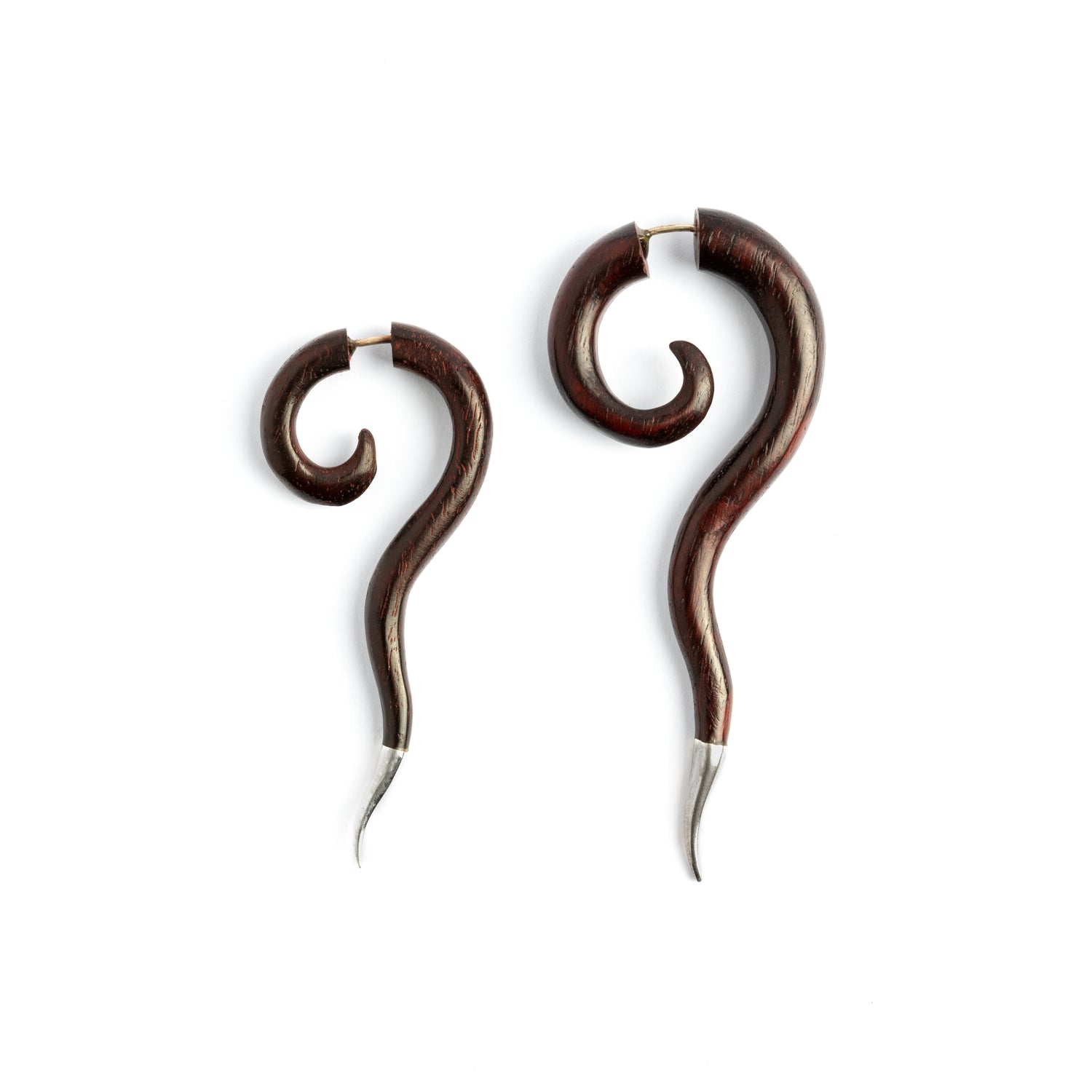 Wailuku Earrings - Rosewood silver tip