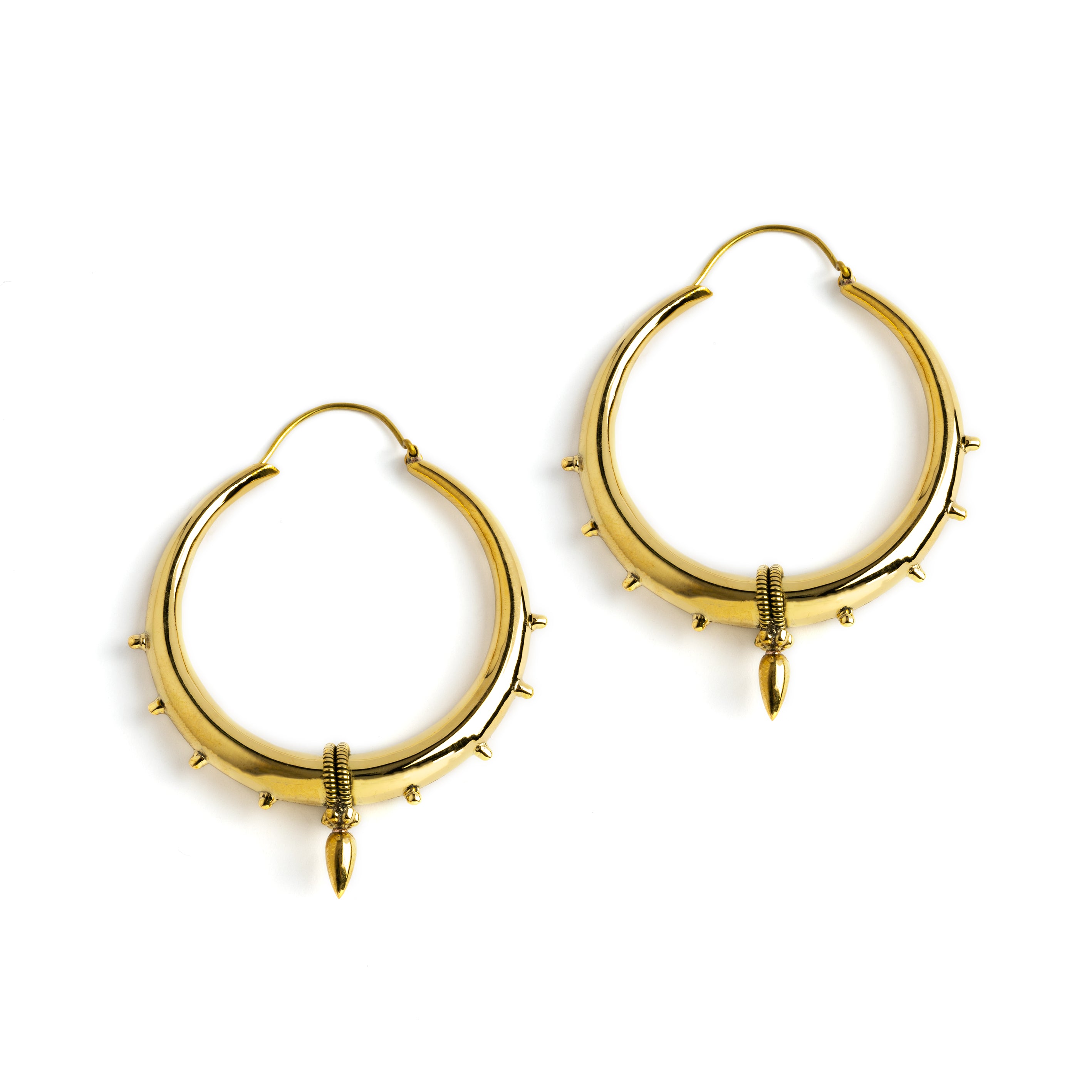 Golden Warrior Earrings large size frontal view