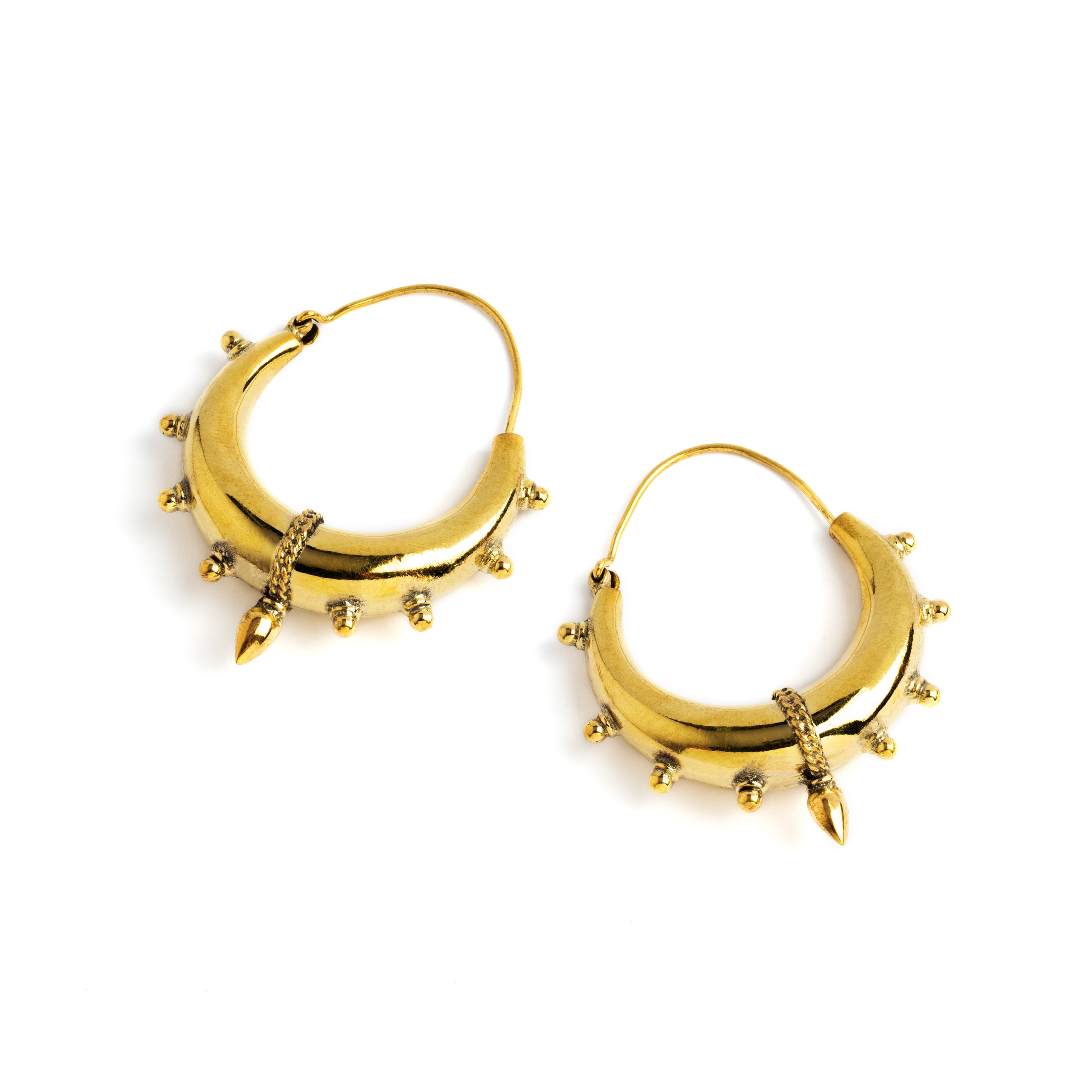 Golden Warrior Earrings right and left side view
