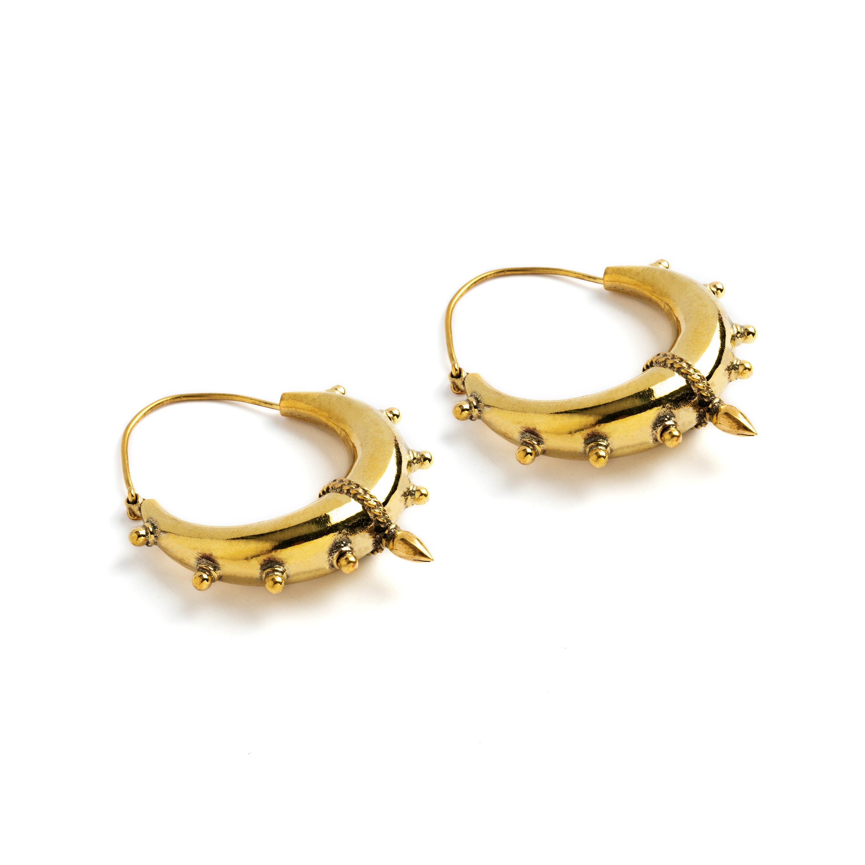 Golden Warrior Earrings left side view
