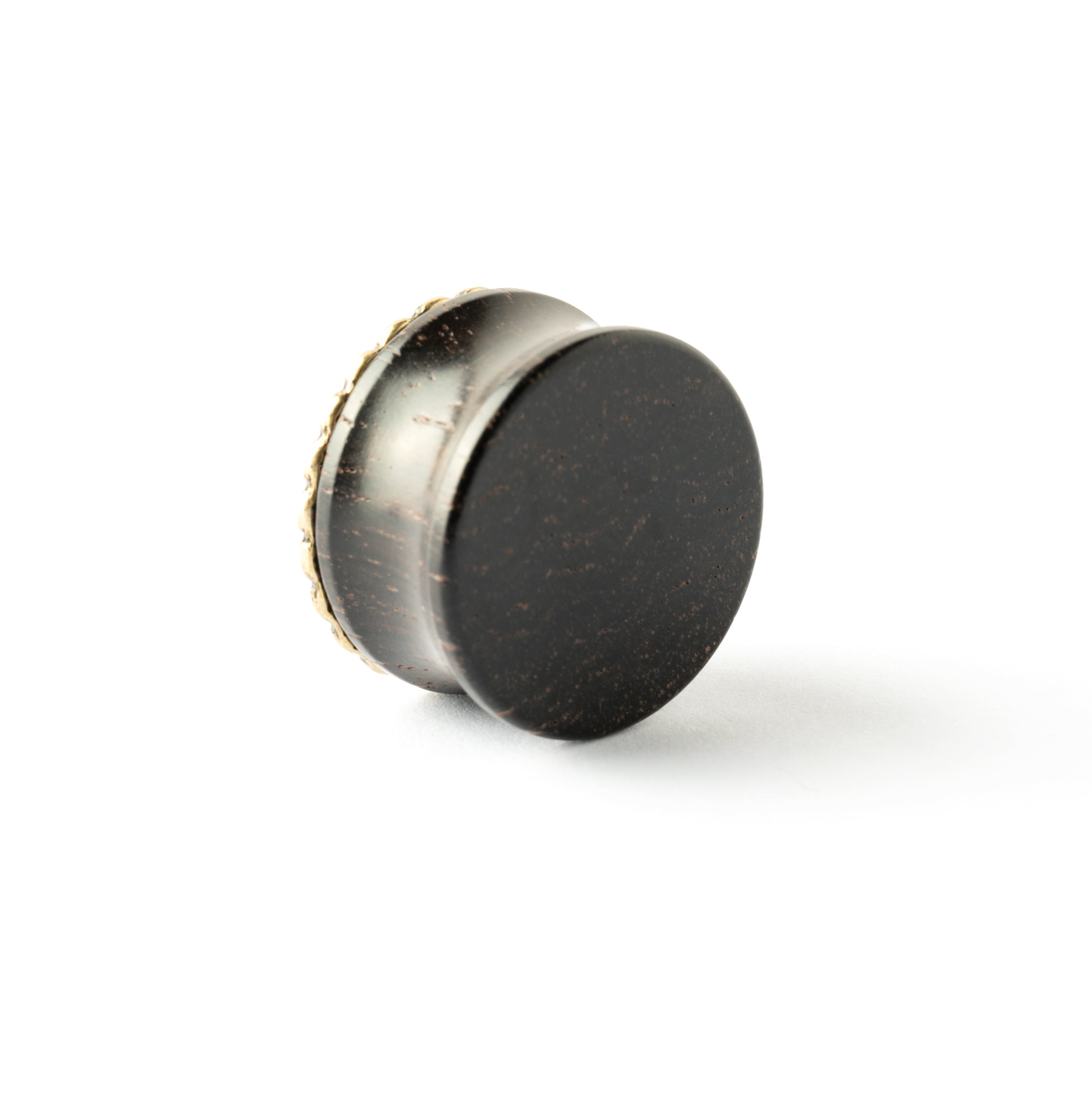 Wood-Turquoise-plug-earring