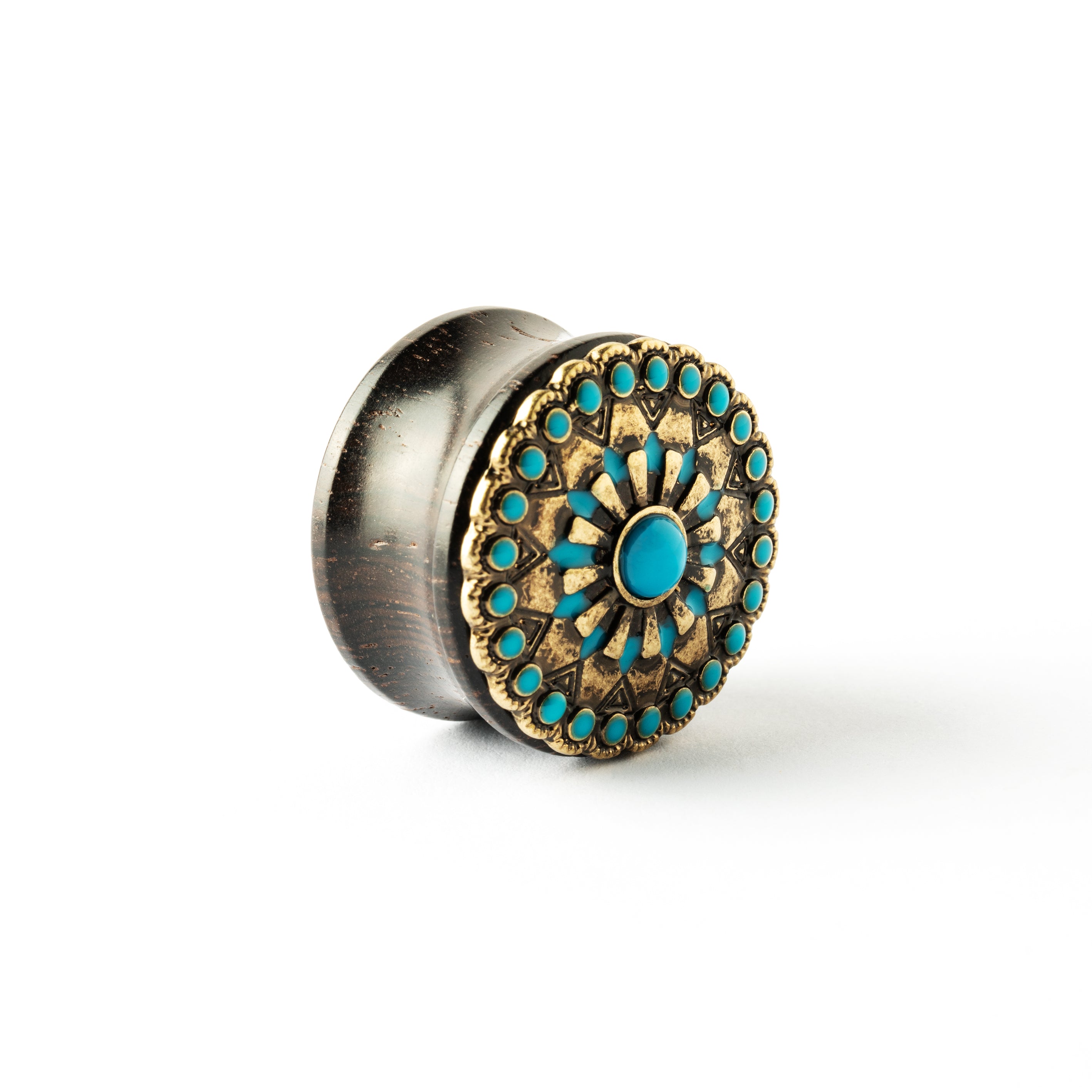 Wood-Turquoise-plug-earring_1