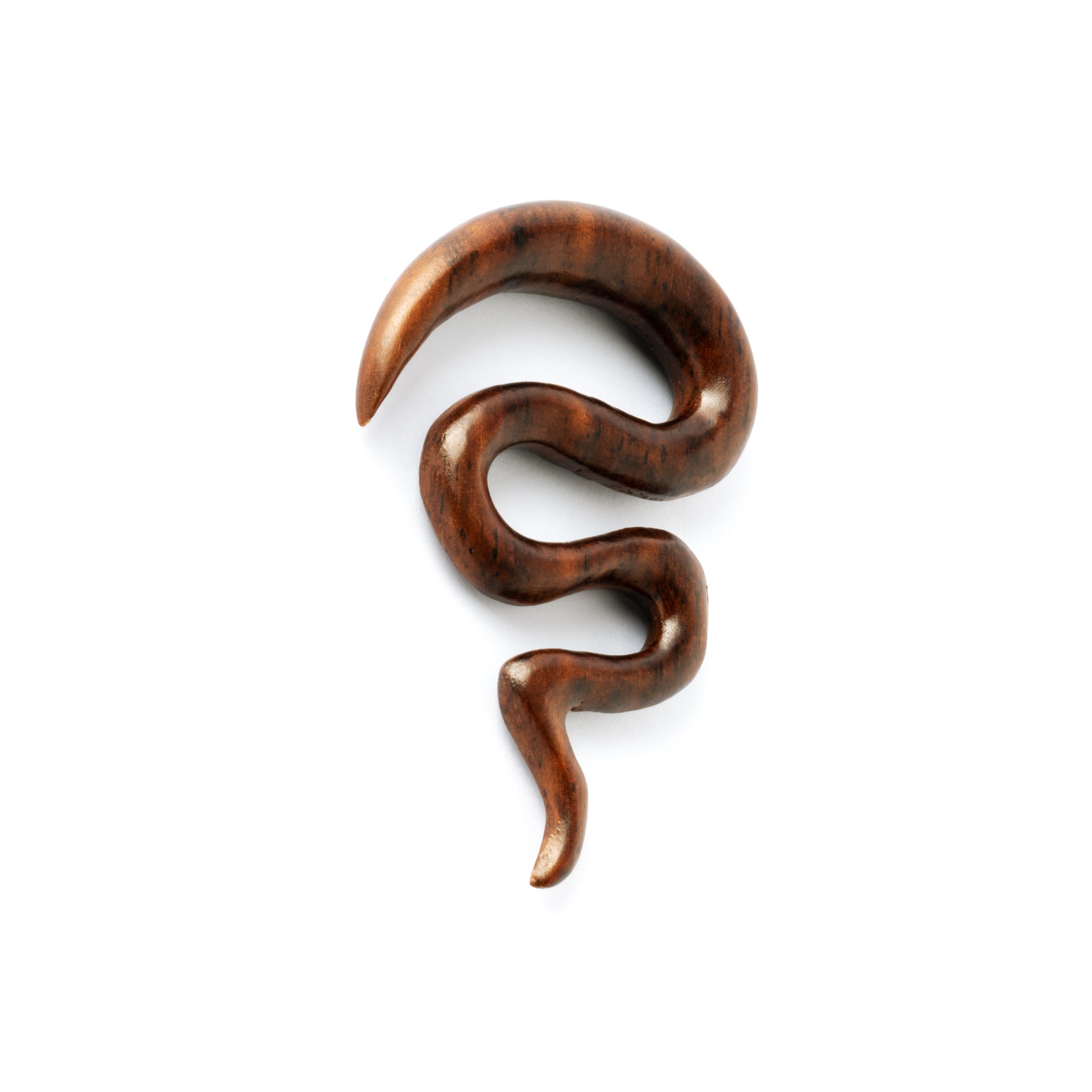 serpentine wood hook ear stretcher left side view