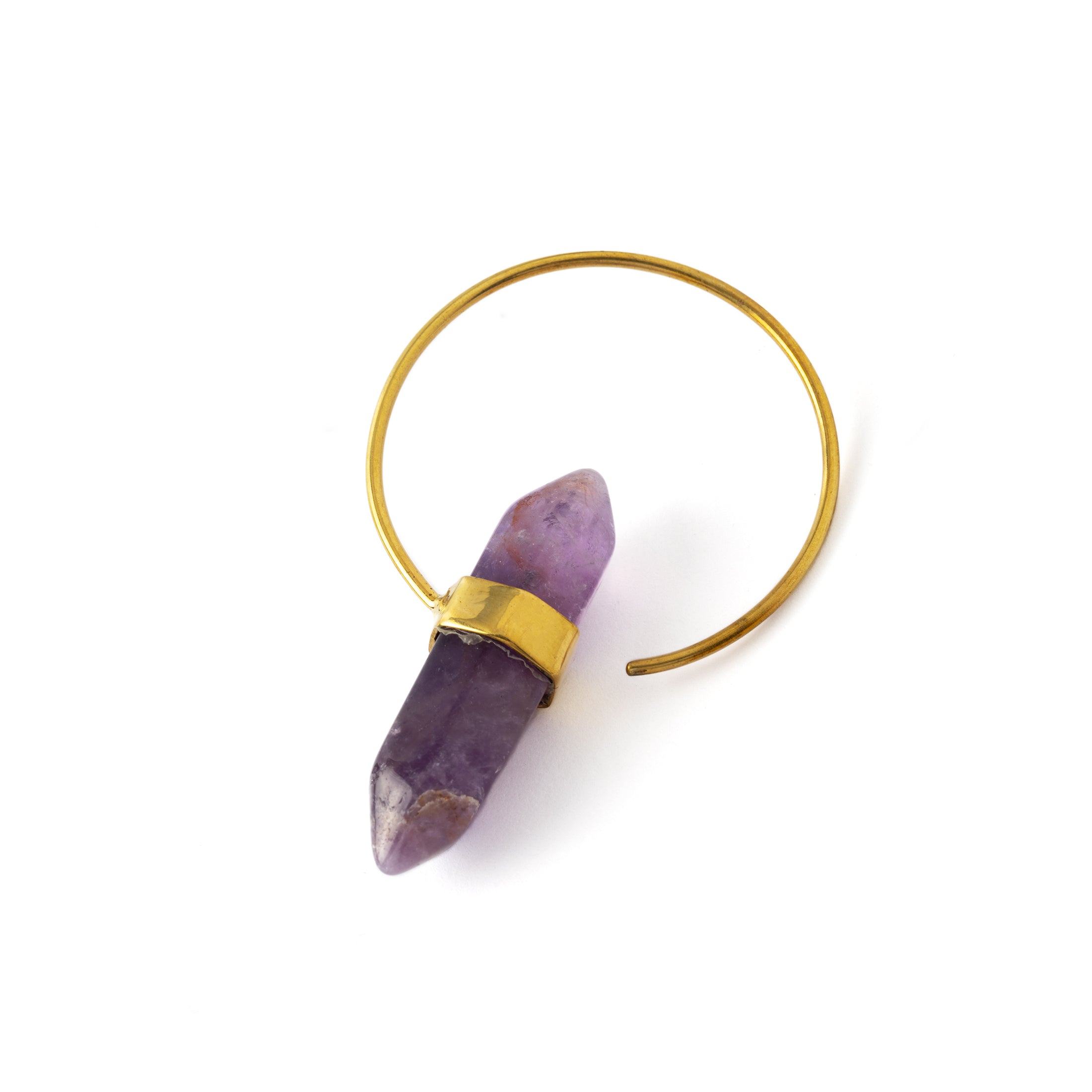 Zen Amethyst Hoop Earring side view