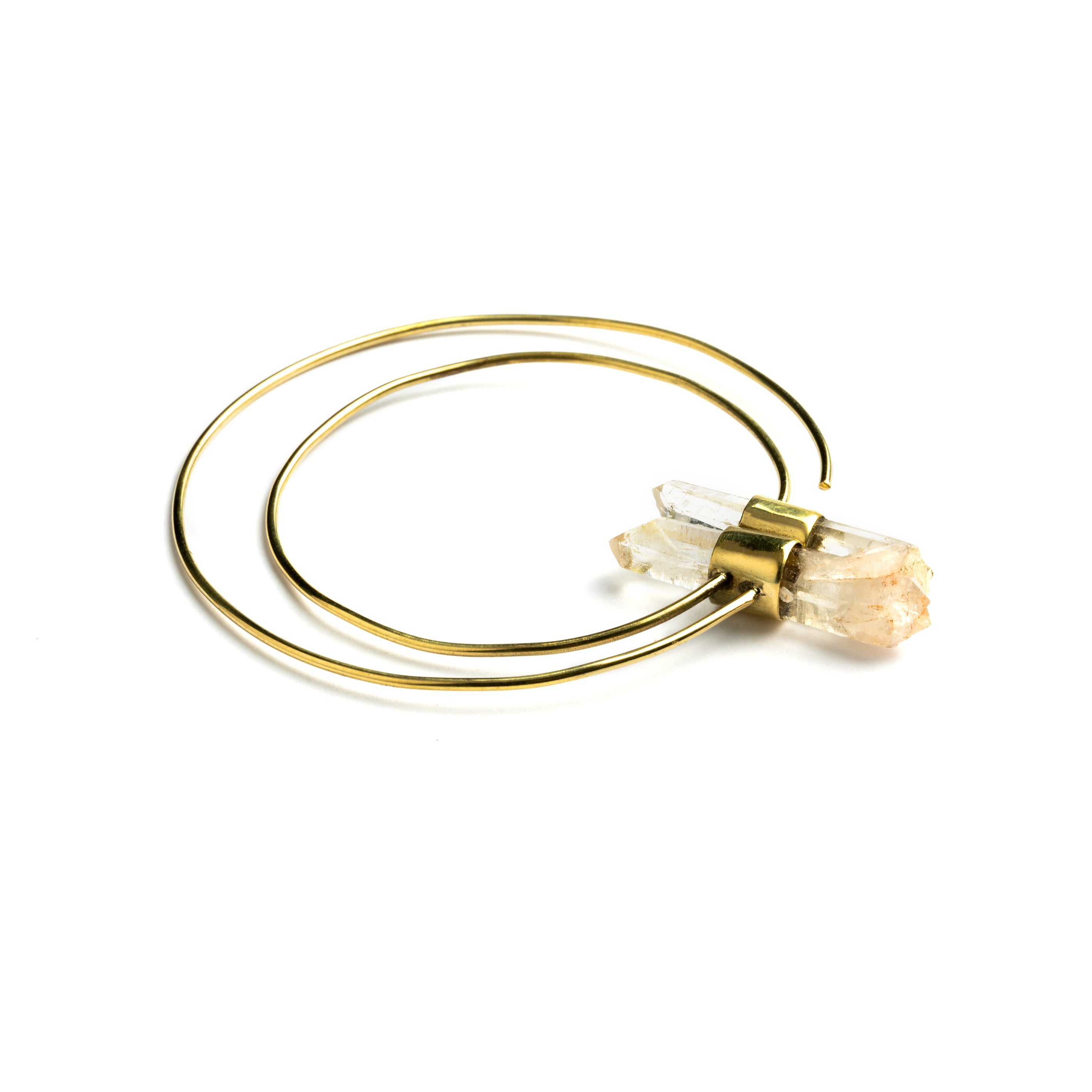 Zen Crystal Double Hoop side view