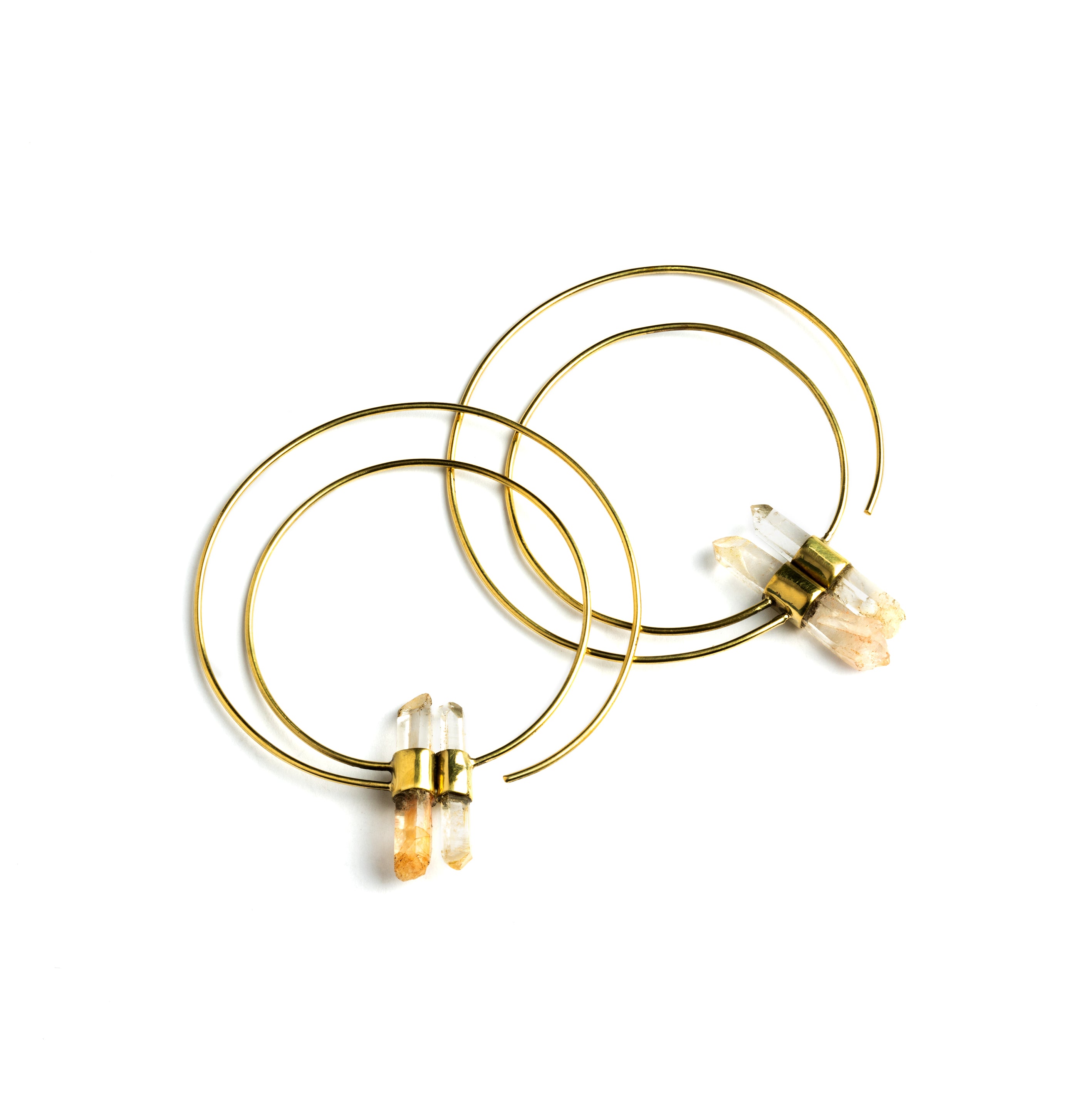 Zen Crystal Double Hoops frontal view