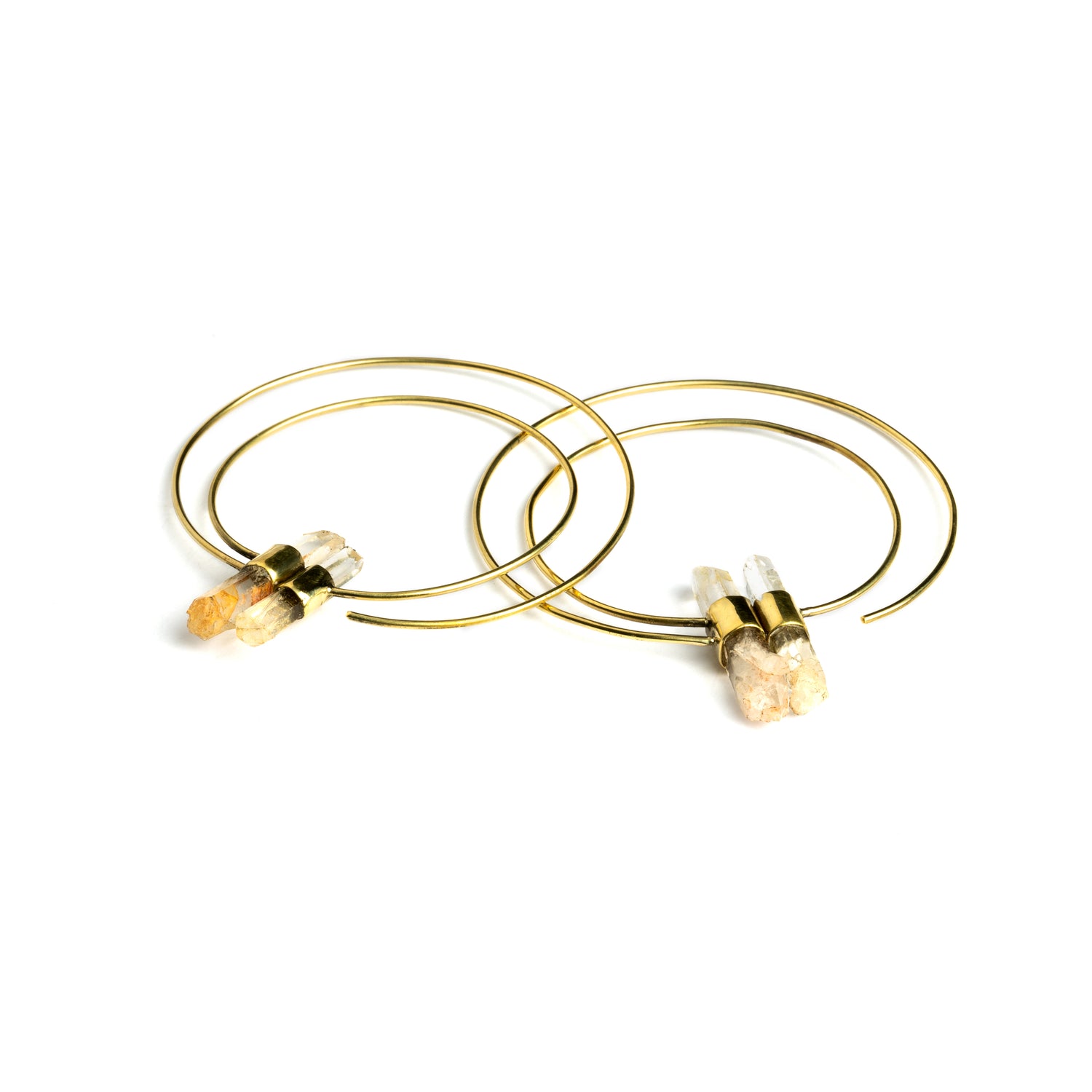 Zen Crystal Double Hoops side view