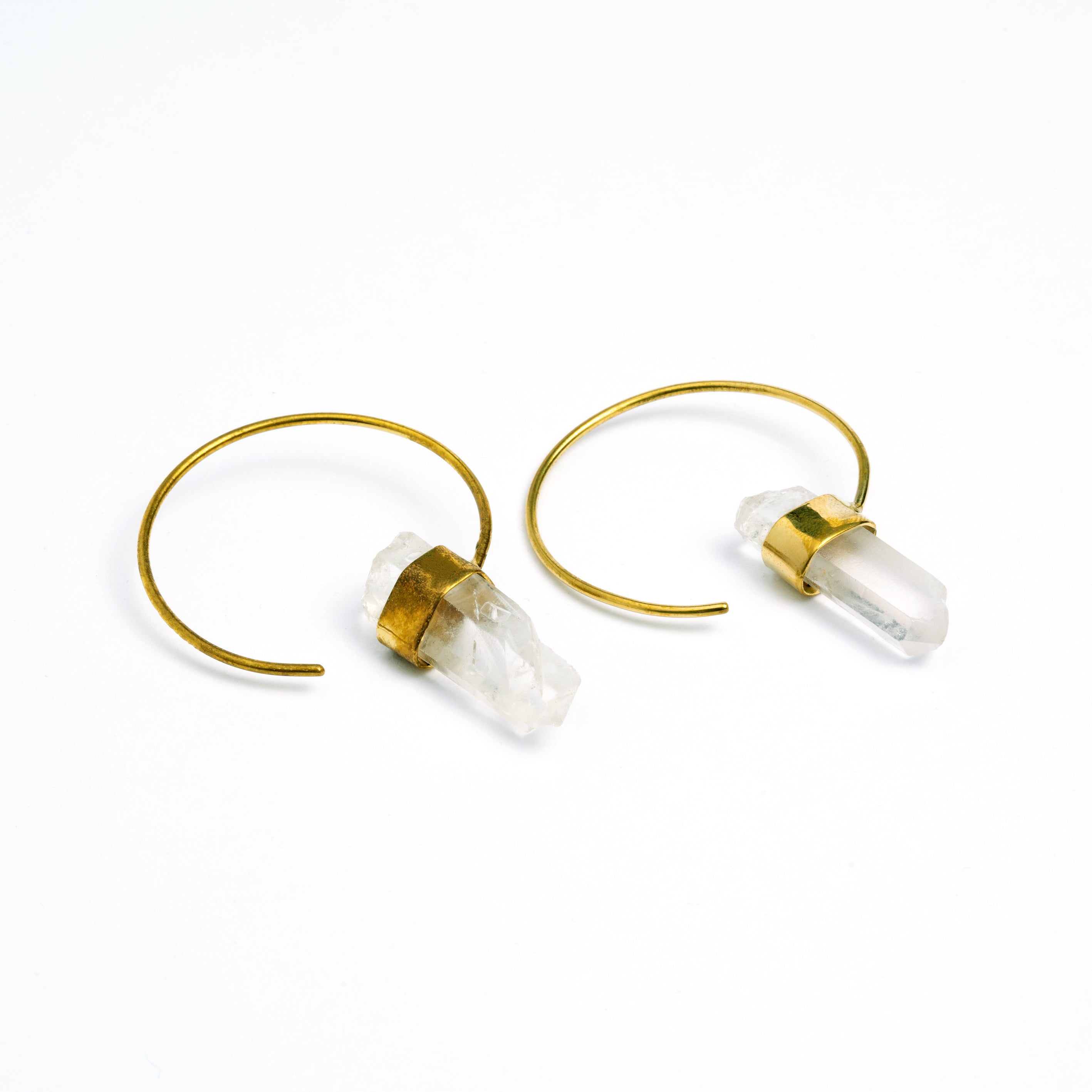 Zen Crystal Hoop Earrings close up side view