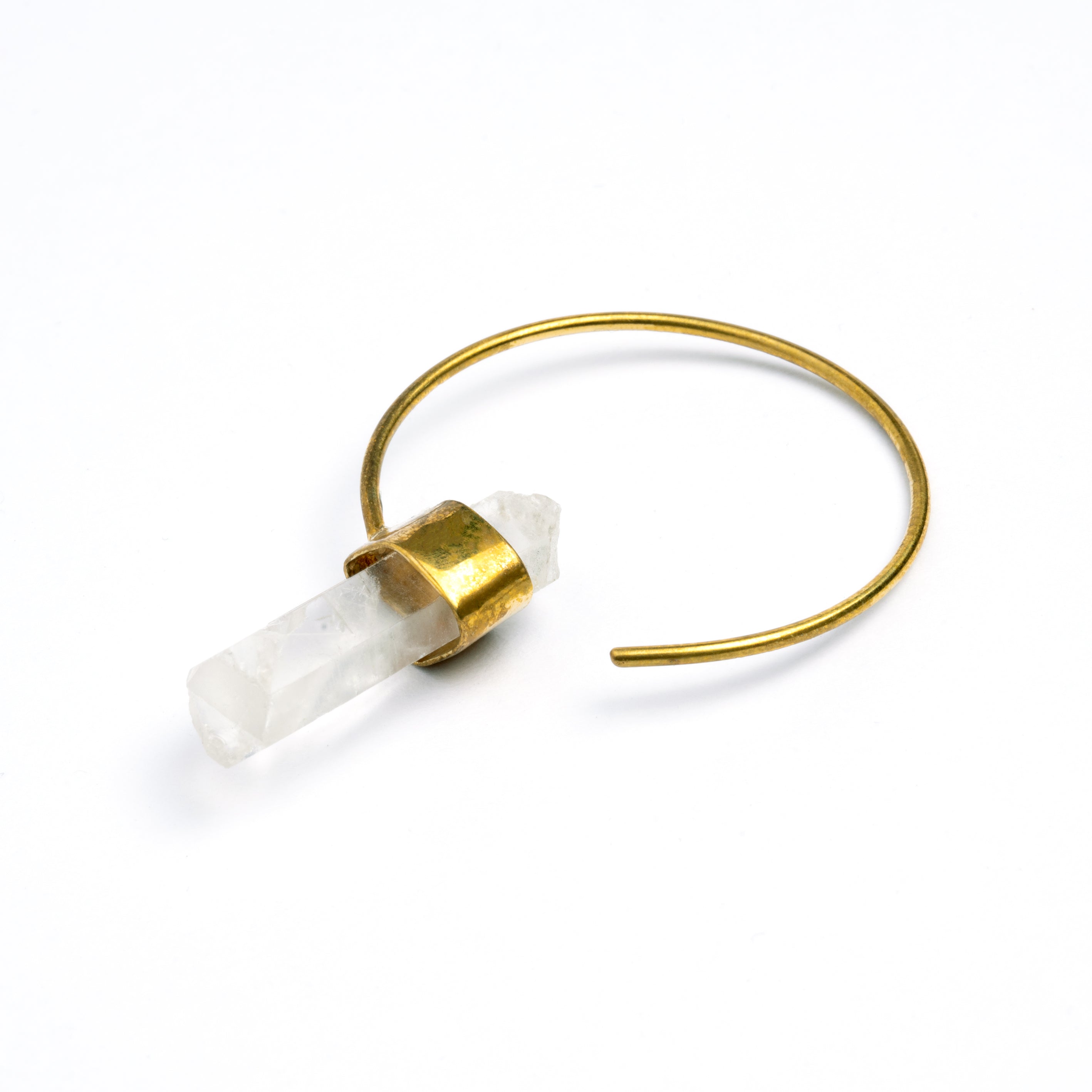 Zen Crystal Hoop Earring left side view