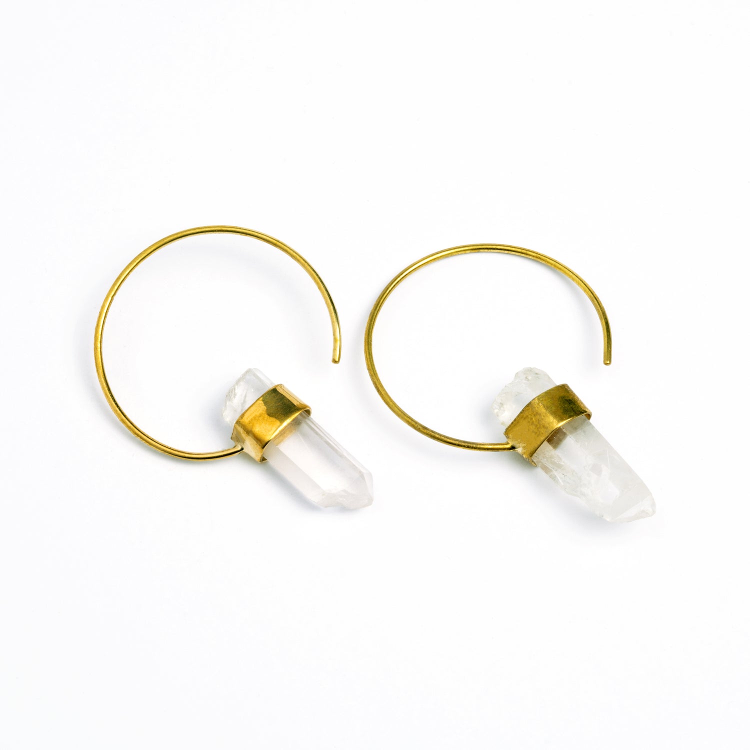 Zen Crystal Hoop Earrings frontal view