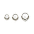 6mm, 8mm & 10mm Surgical steel septum clicker rings with zirconia frontal view