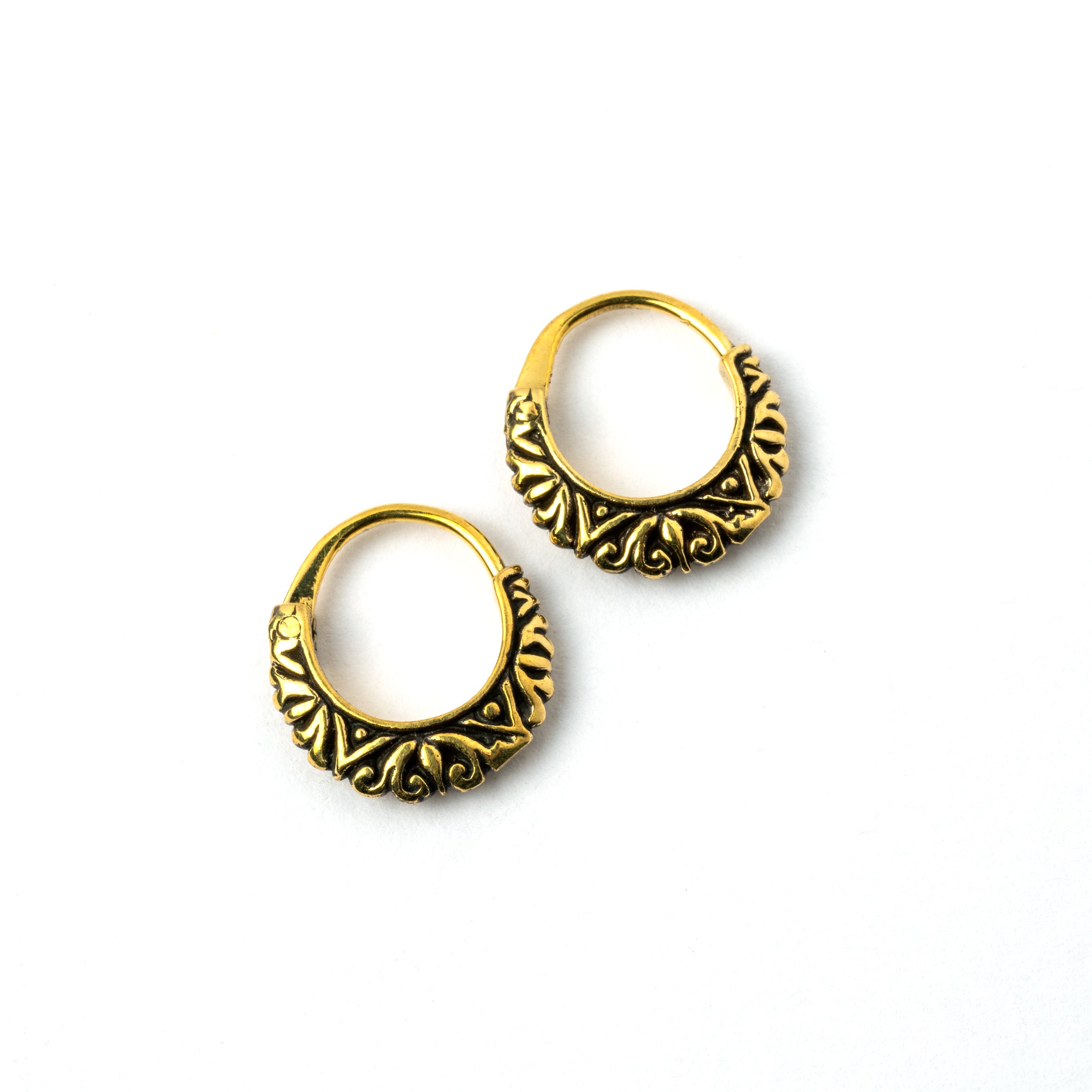 Ethnic Floral Hoop Earrings