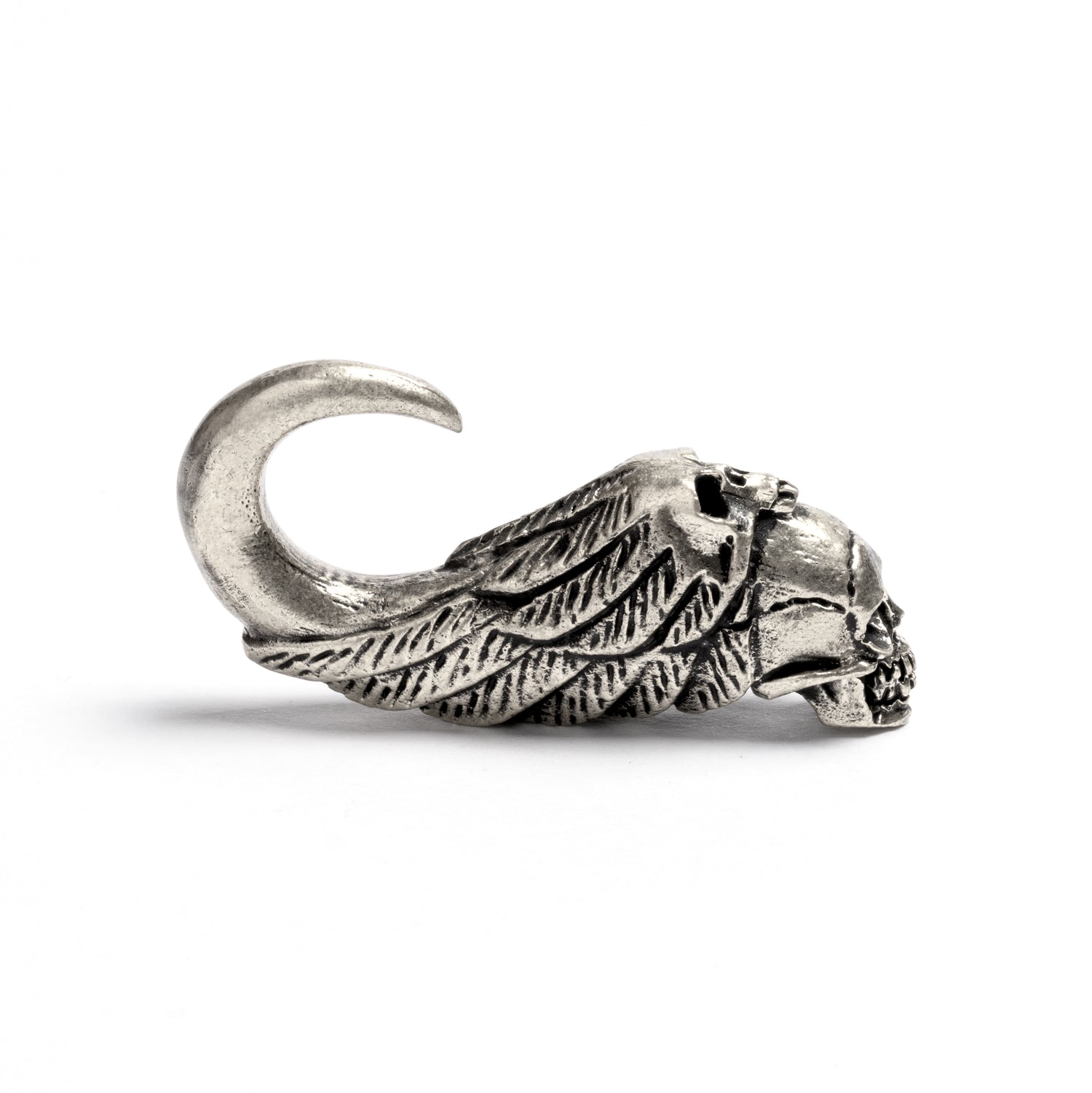 White Brass Skull Ear Weights | Tribu Dark Jewellery London