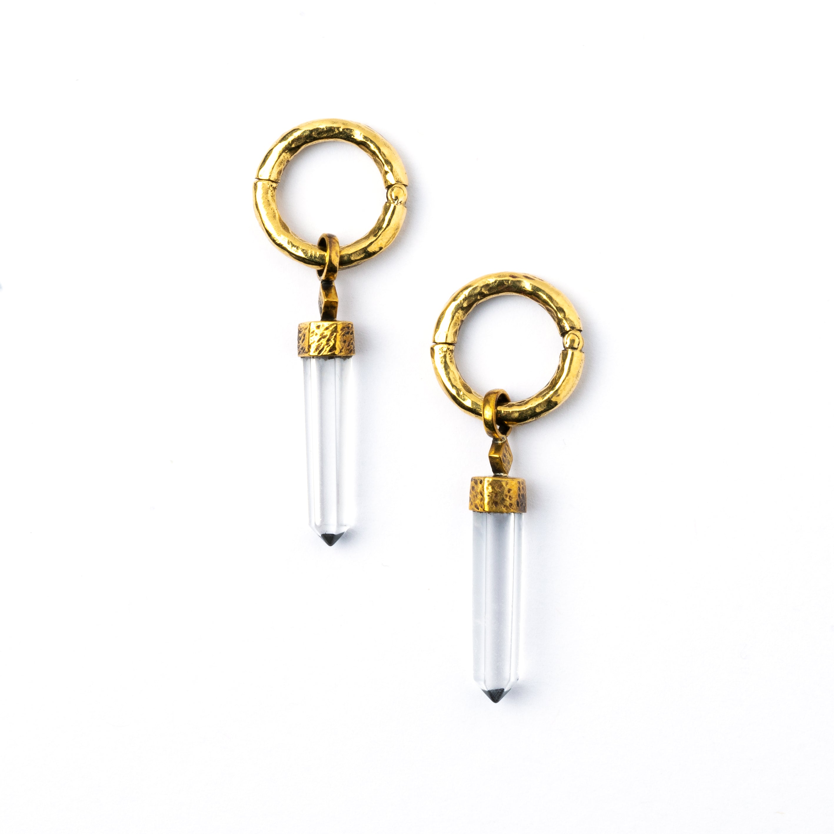 Crystal and brass Hoop Hangers