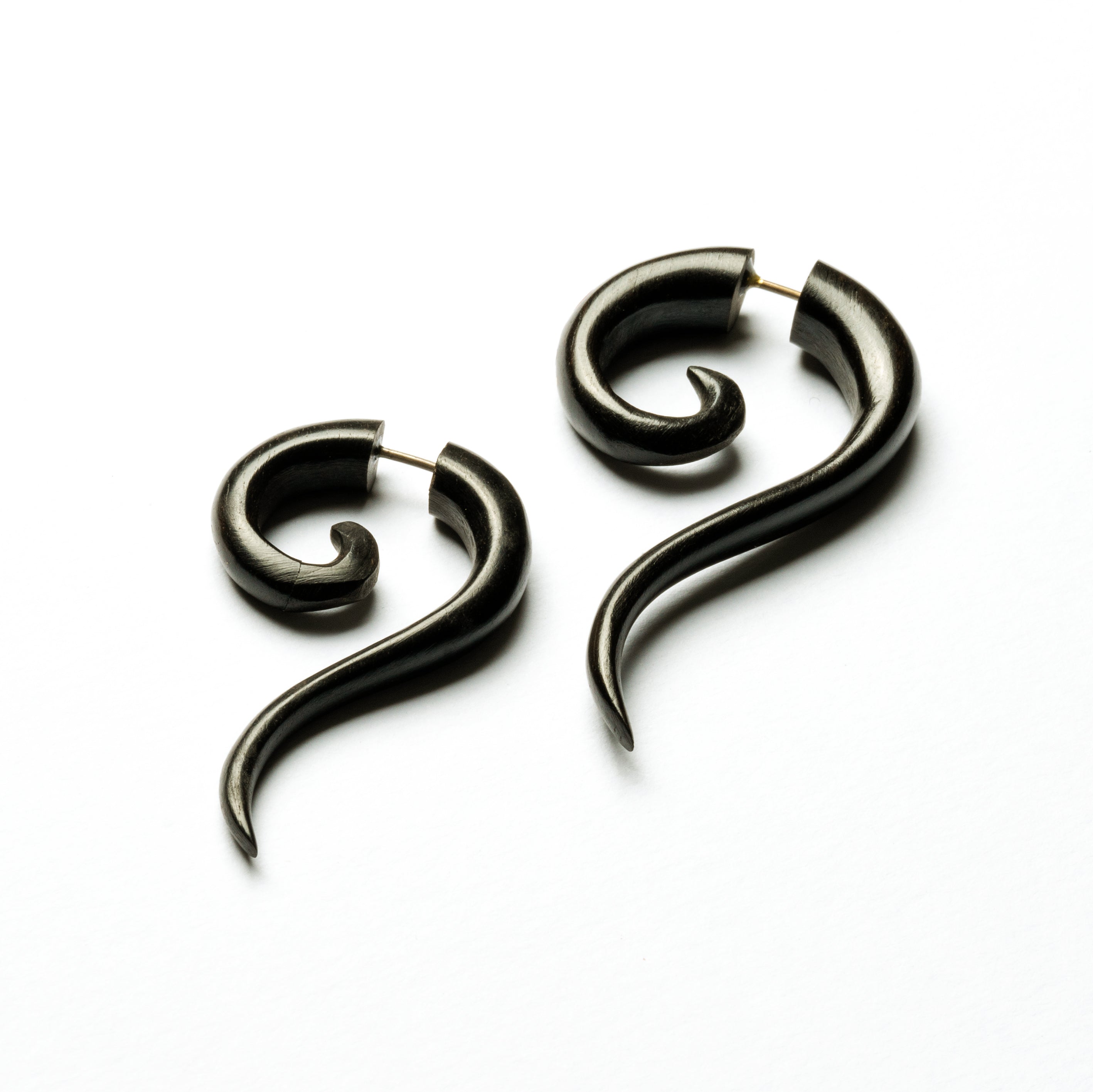 pair of Haku Wood fake gauge Earrings