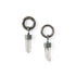 3mm & 4mm black silver hoop with Crystal hanger frontal view