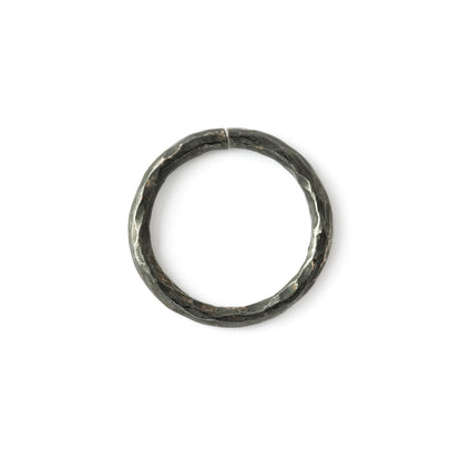 3mm Hammered Black Silver Seamless Hoop frontal view