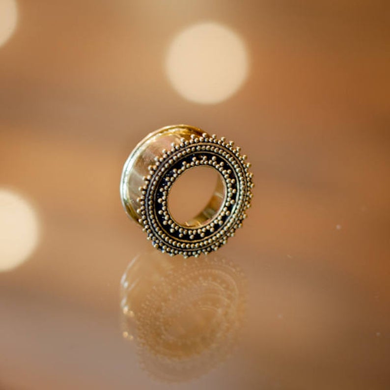 Ethnic Brass Flesh Tunnel