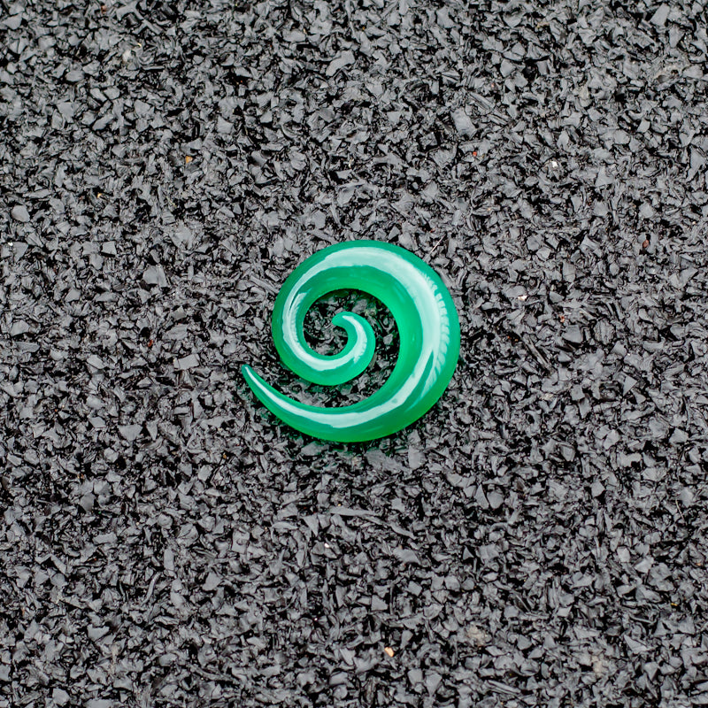 Green Onyx Spiral Ear Stretcher