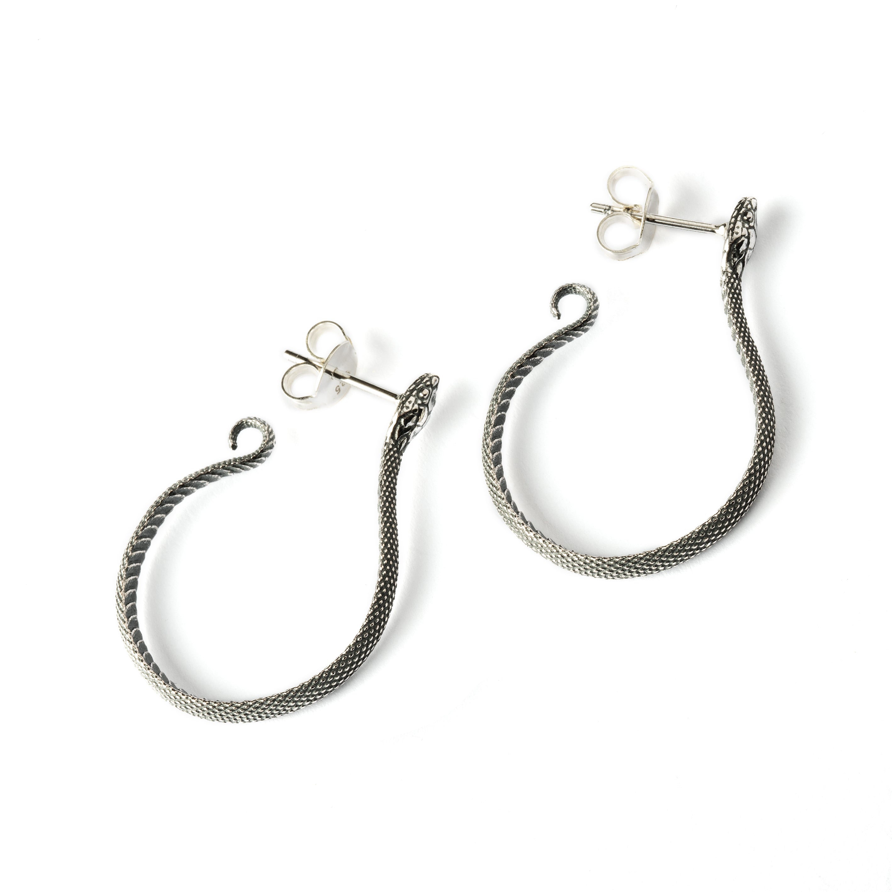 Snake open Hoops Earrings side view