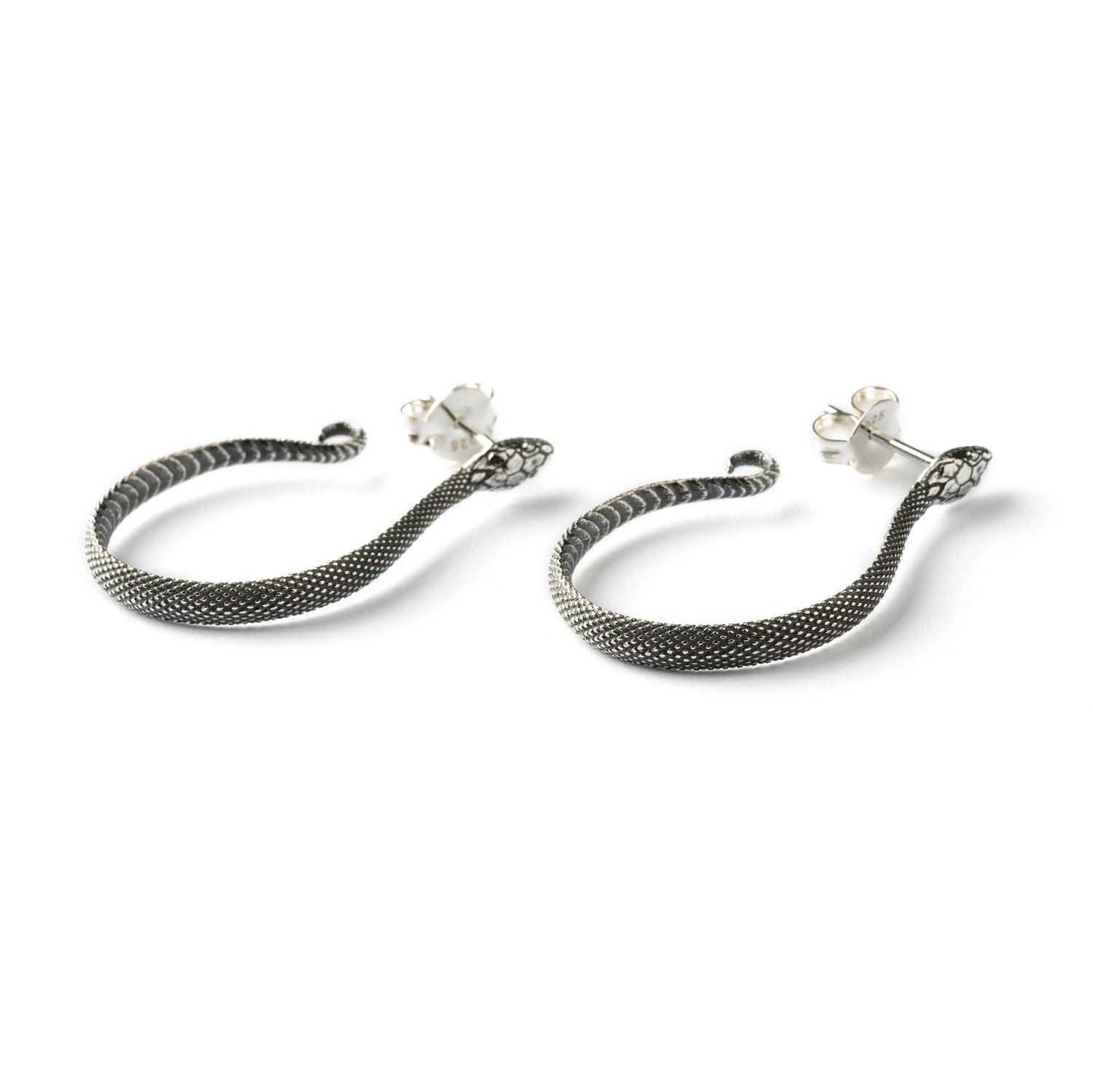 Snake open Hoops Earrings side view