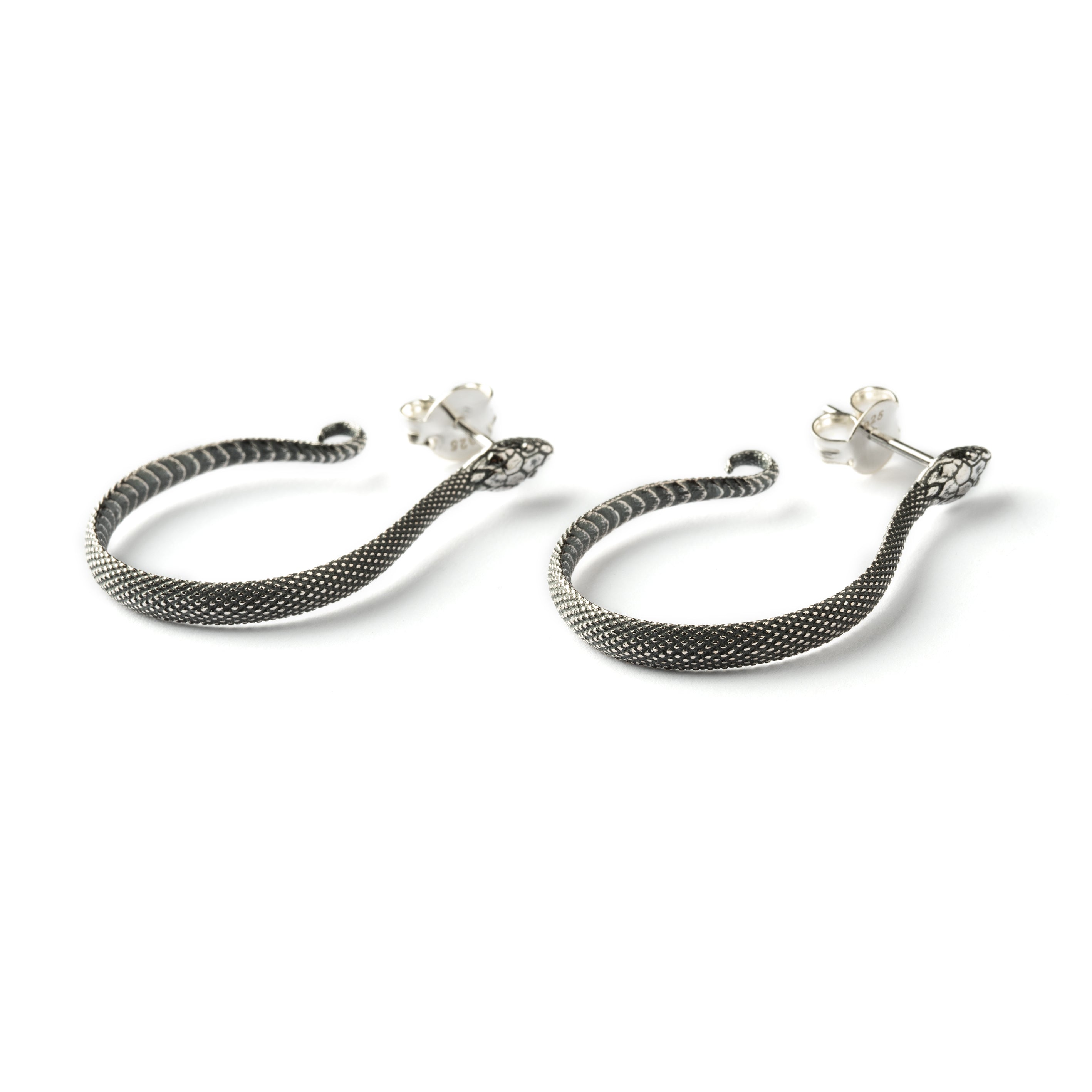 Snake open Hoops Earrings side view