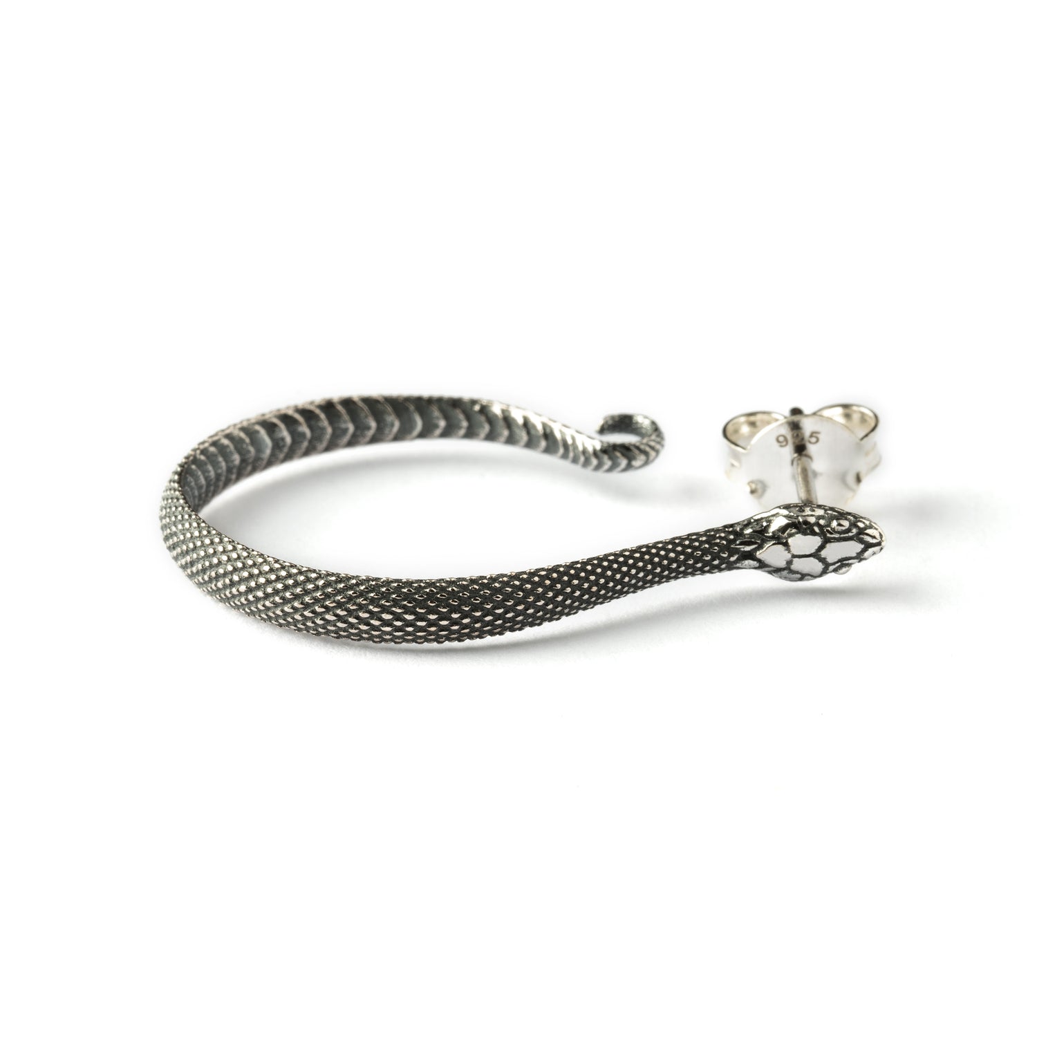 Snake open Hoops Earrings side view