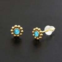 Golden Devina Studs with Turquoise