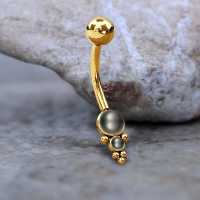 Pearls Hira Golden Belly Piercing