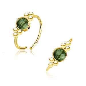 Siti Golden Nose Ring with African Jade