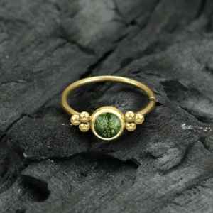 Siti Golden Nose Ring with African Jade