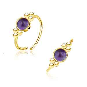 Siti Golden Nose Ring with Amethyst