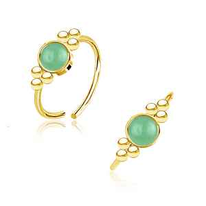 Siti Golden Nose Ring with Jade