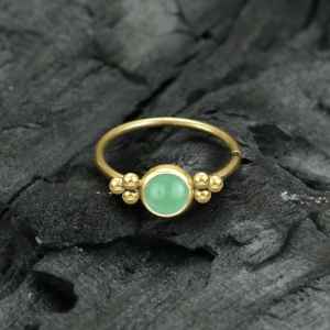 Siti Golden Nose Ring with Jade