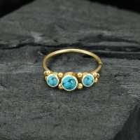 Deva Golden Nose Ring with Turquoise