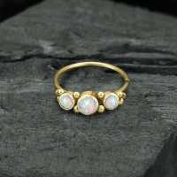 Deva Golden Nose Ring with Opals