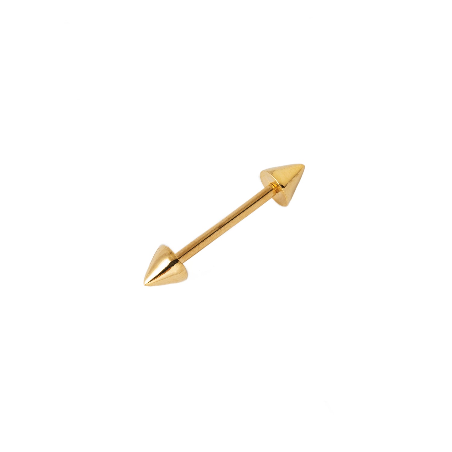 14k Gold Spikes Barbell left side view