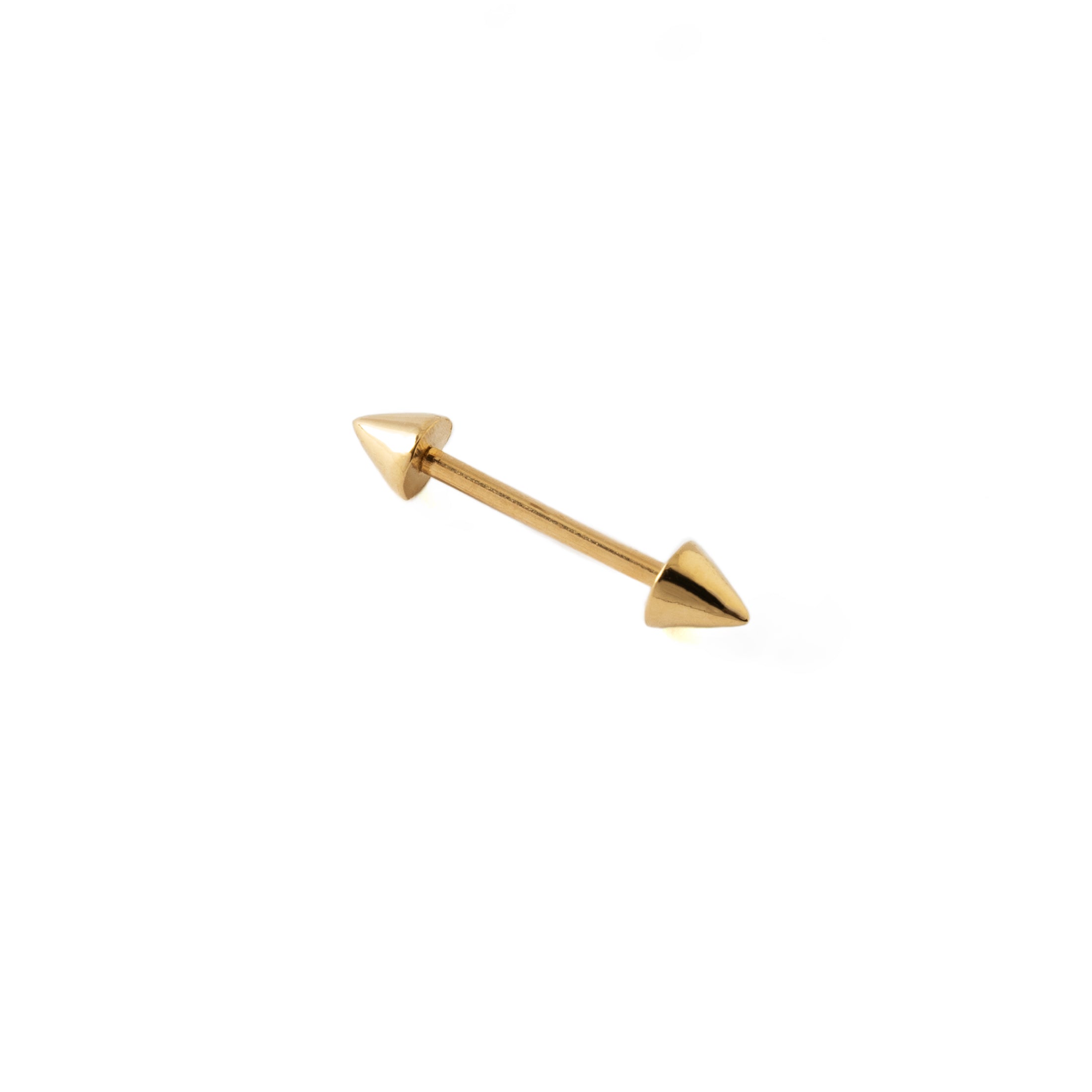 14k Gold Spikes Barbell right side view