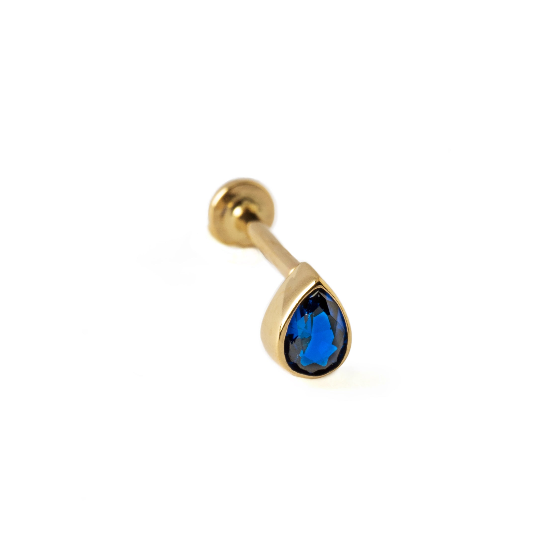 CZ Teardrop Labret | Blue CZ Teardrop Labret | Tribu
