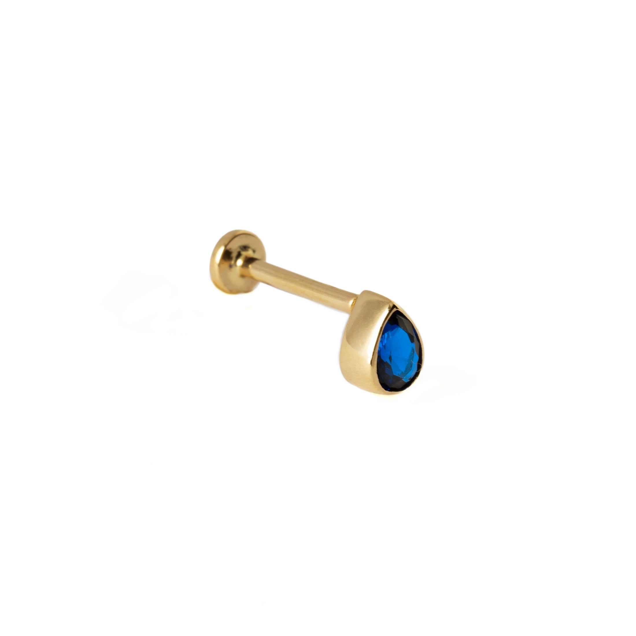 CZ Teardrop Labret | Blue CZ Teardrop Labret | Tribu