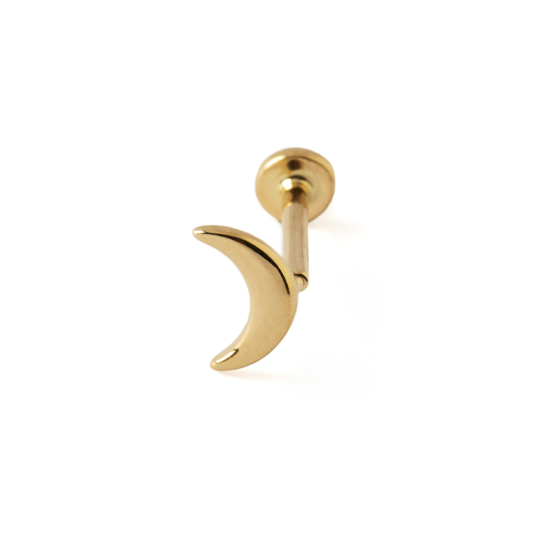 14k Gold Moon Labret frontal view